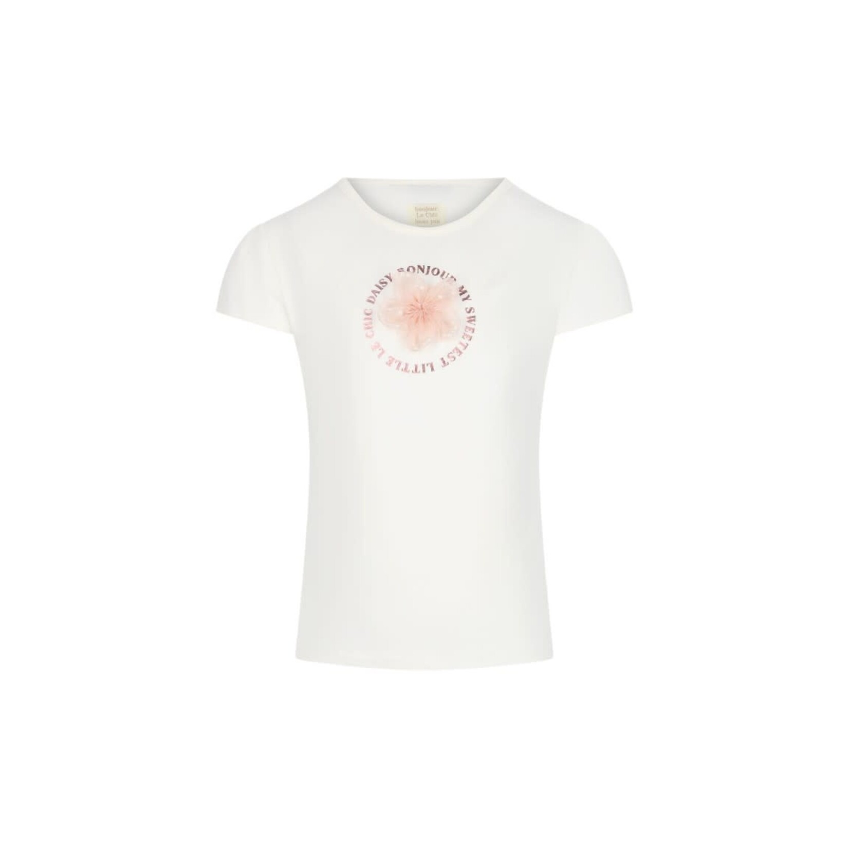 Le Chic Le Chic NOMMY pearly flower T-shirt C601-5410 Off White
