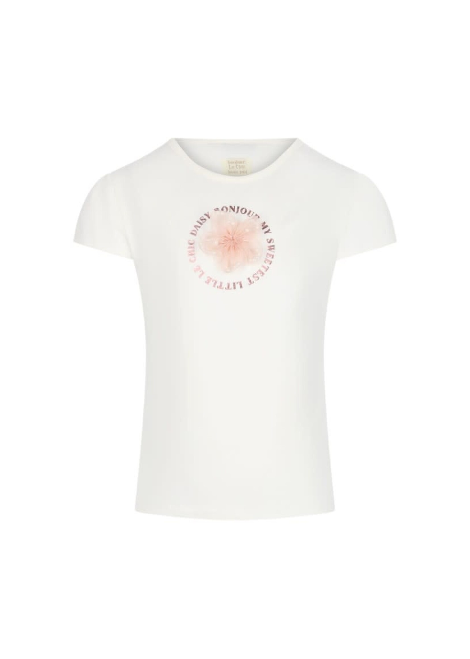 Le Chic Le Chic NOMMY pearly flower T-shirt C601-5410 Off White
