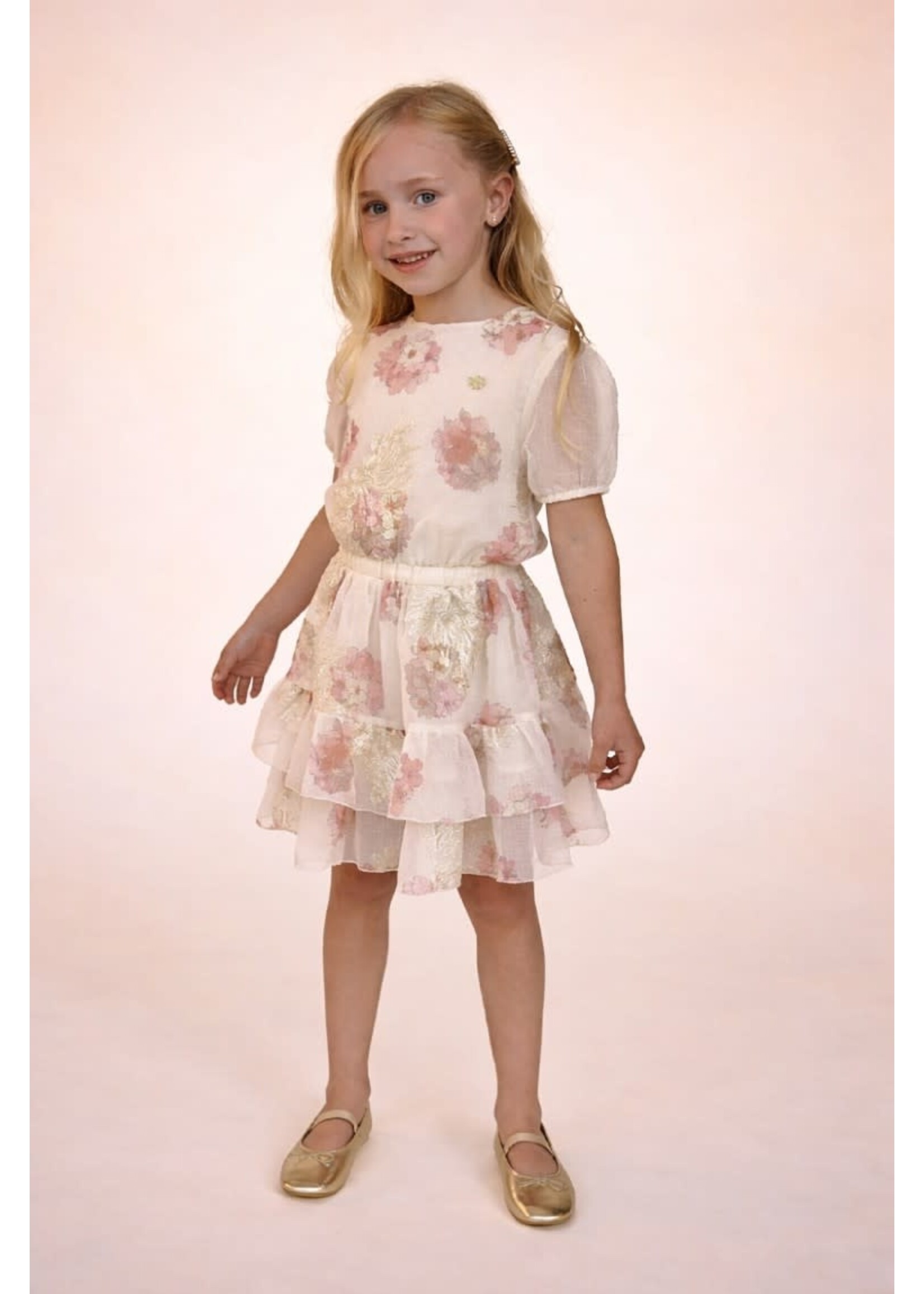 Le Chic Le Chic SALSMA ruffled summer dress C601-5835 Off White Bouquet