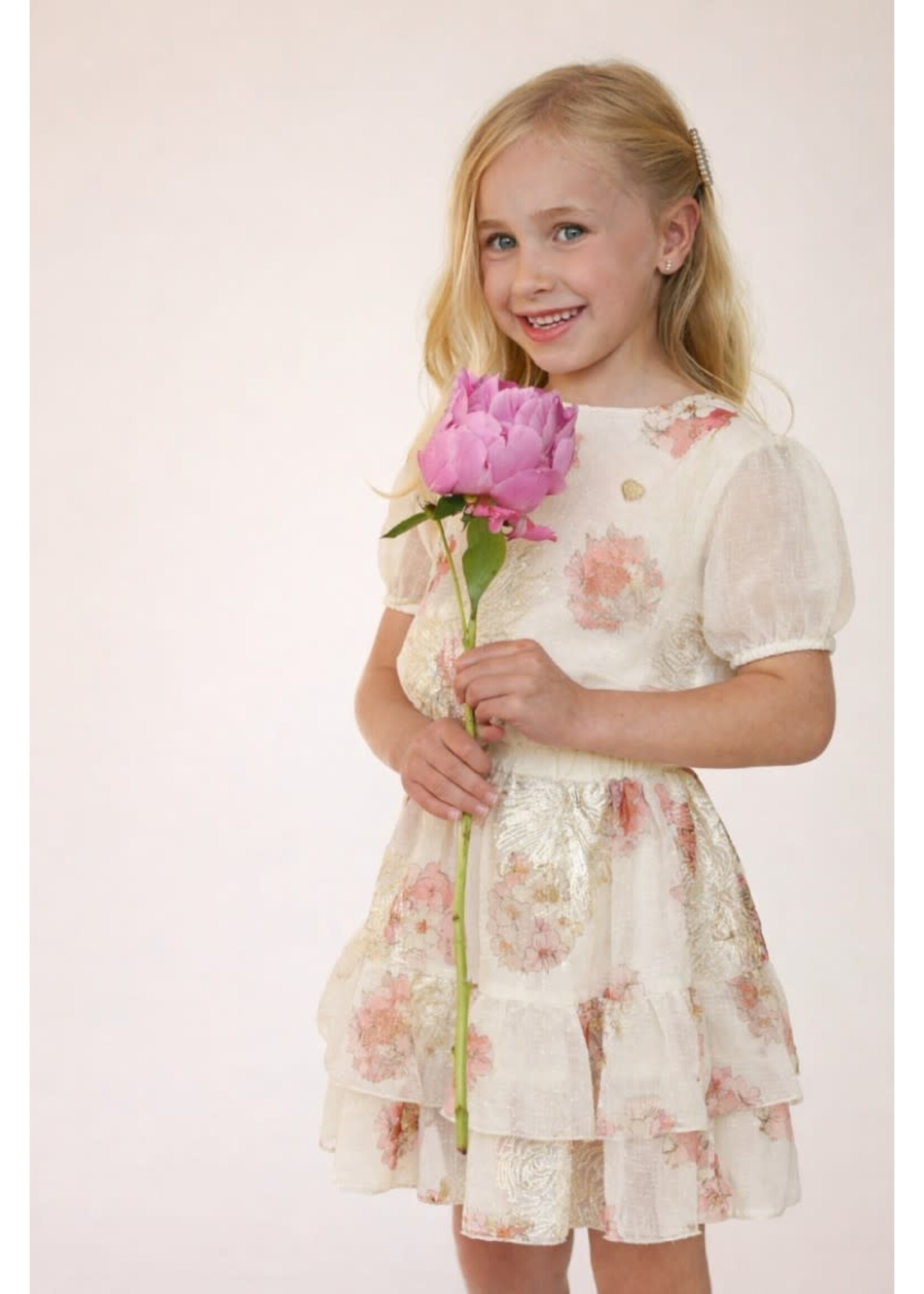 Le Chic Le Chic SALSMA ruffled summer dress C601-5835 Off White Bouquet