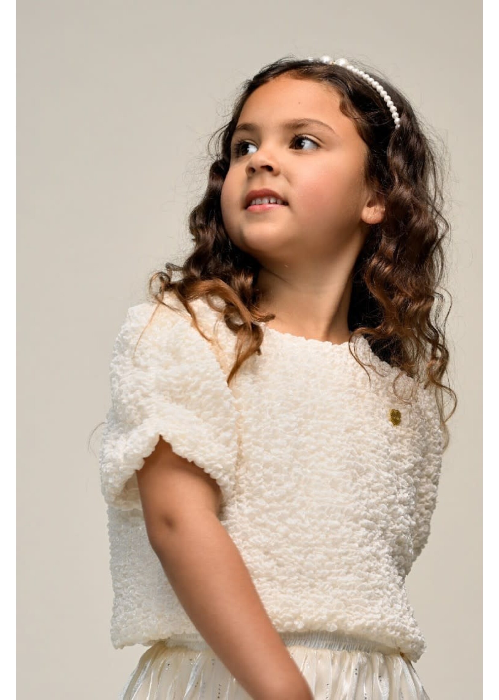 Le Chic Le Chic ELSTREE festive crop top C511-5105 Pearl