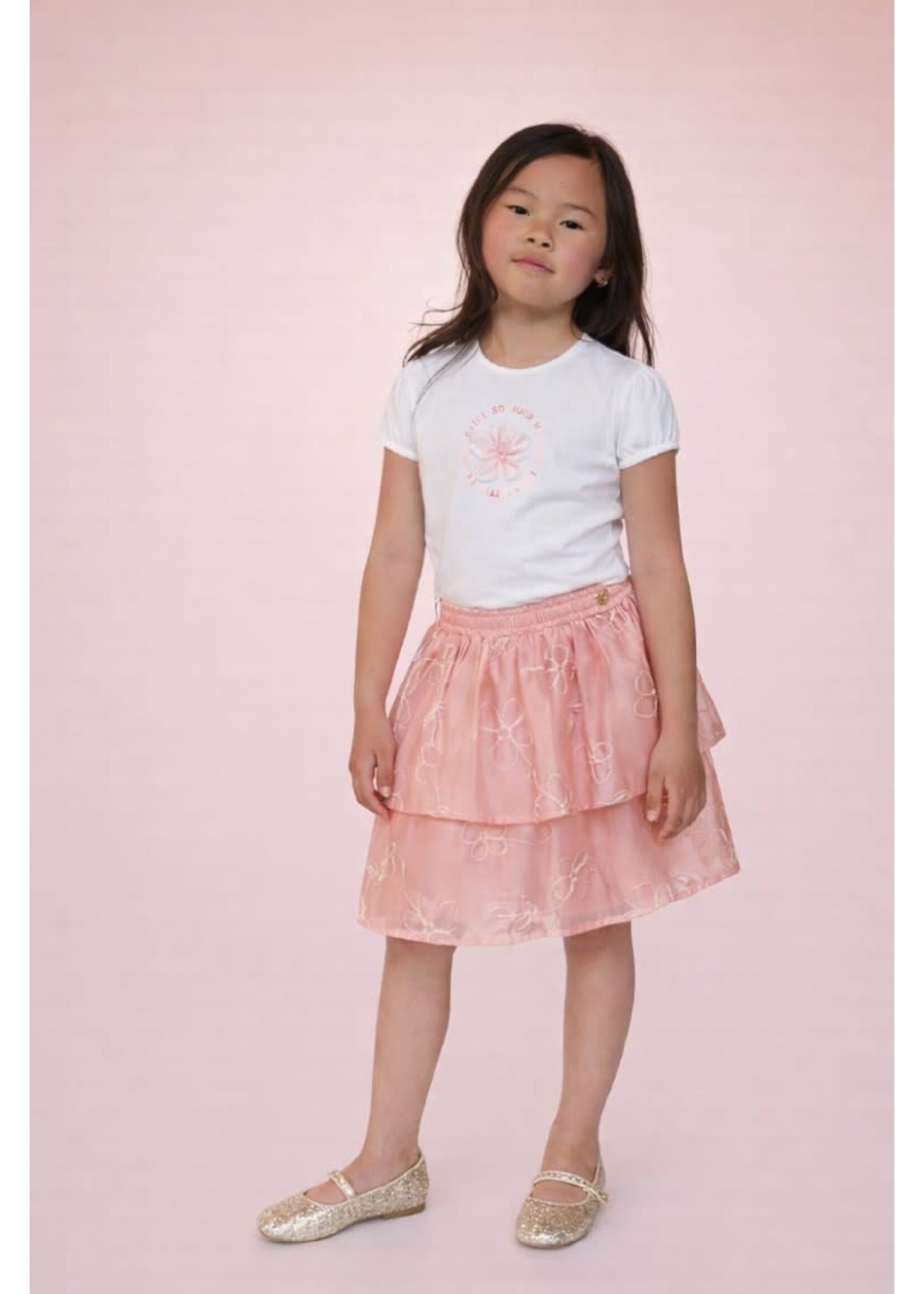 Le Chic Le Chic NOMMY pearly flower T-shirt C601-5410 Off White