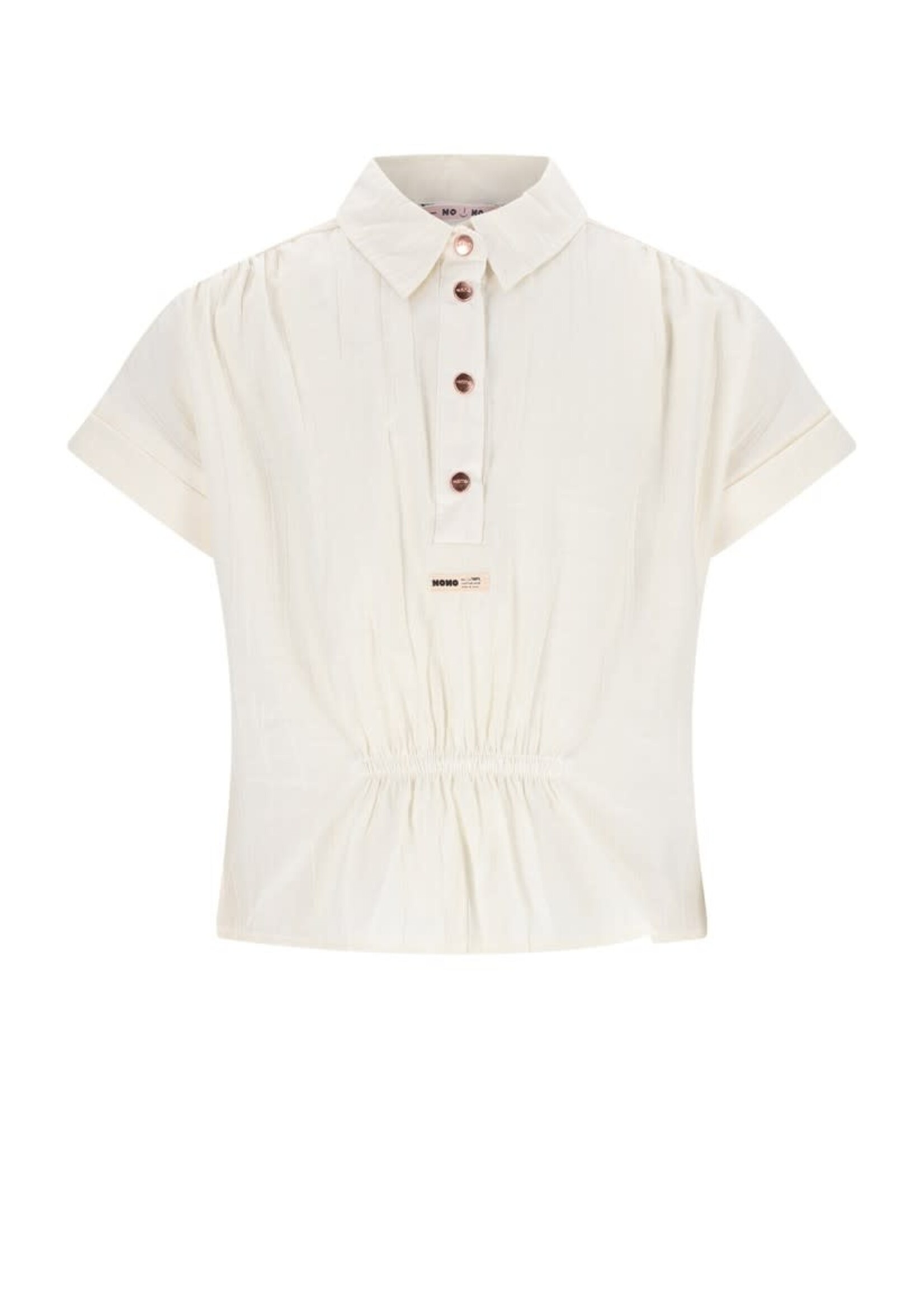 NoNo NoNo Tammy Oversized Blouse S/SL N512-5101 Pearled Ivory