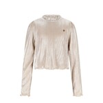 NoNo NoNo Tisja Metallic Plissee Blouse N512-5106 Pearled Ivory