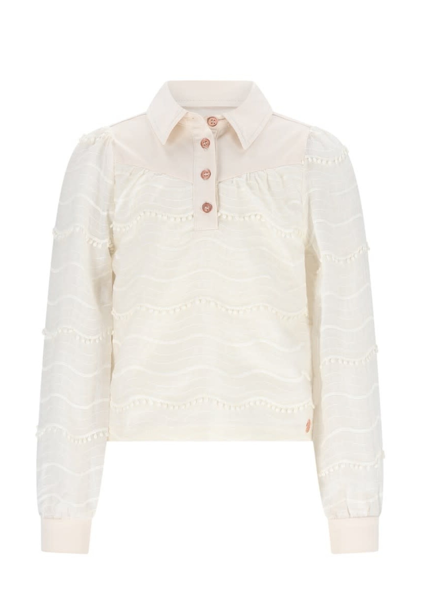 NoNo NoNo Temmy Blouse Tshirt L/SL N512-5107 Pearled Ivory