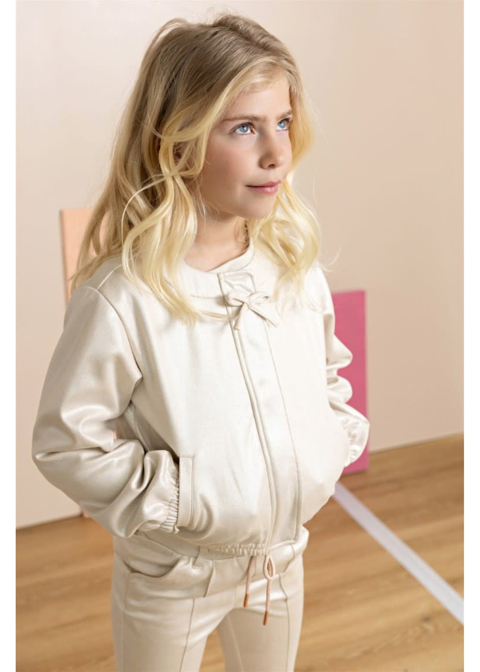 NoNo NoNo Door Foil Coated Fake Suede Jacket N512-5304 Pearled Ivory