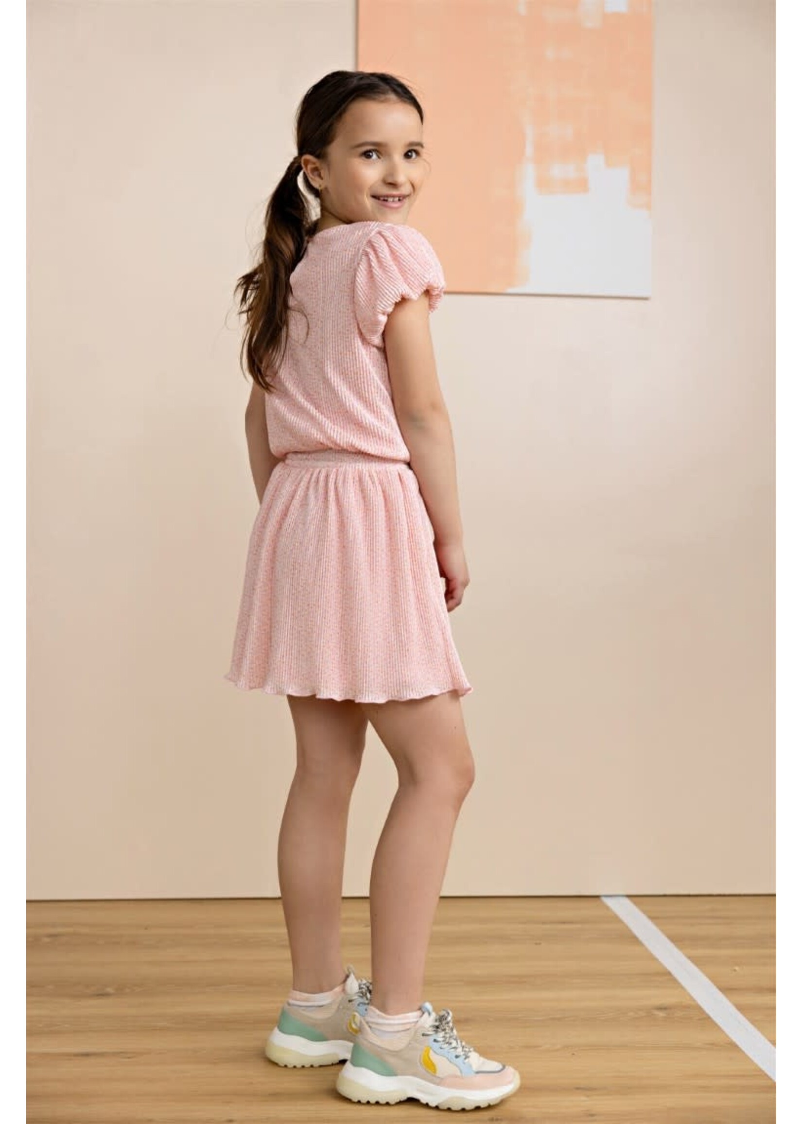 NoNo NoNo Miron AOP Plissee Dress S/SL N512-5800 Vintage Pink