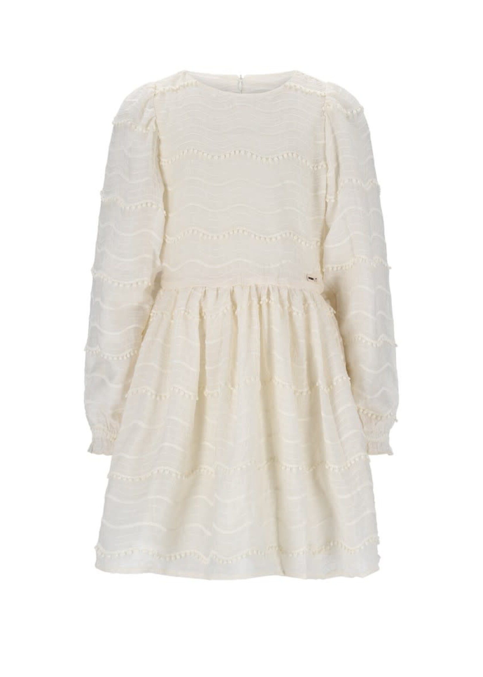 NoNo NoNo Milly Dress L/SL with PomPom details N512-5803 Pearled Ivory