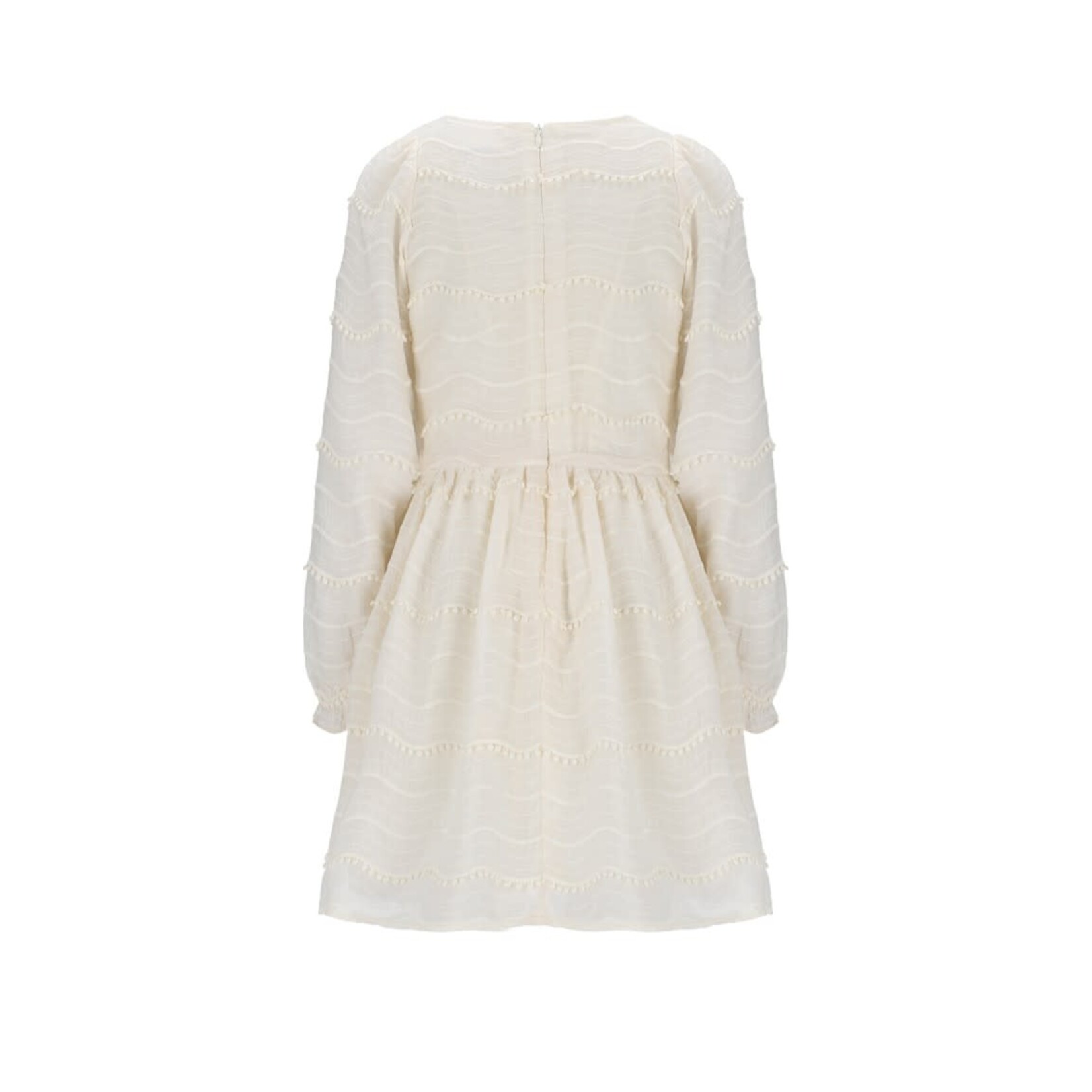 NoNo NoNo Milly Dress L/SL with PomPom details N512-5803 Pearled Ivory