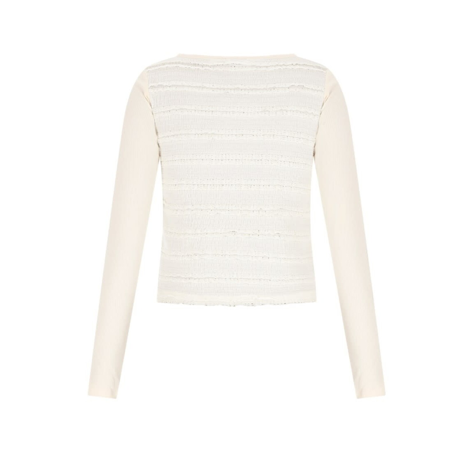 Nobell Nobell Kallet Jersey Top with contrast back Q512-3400 Pearled Ivory