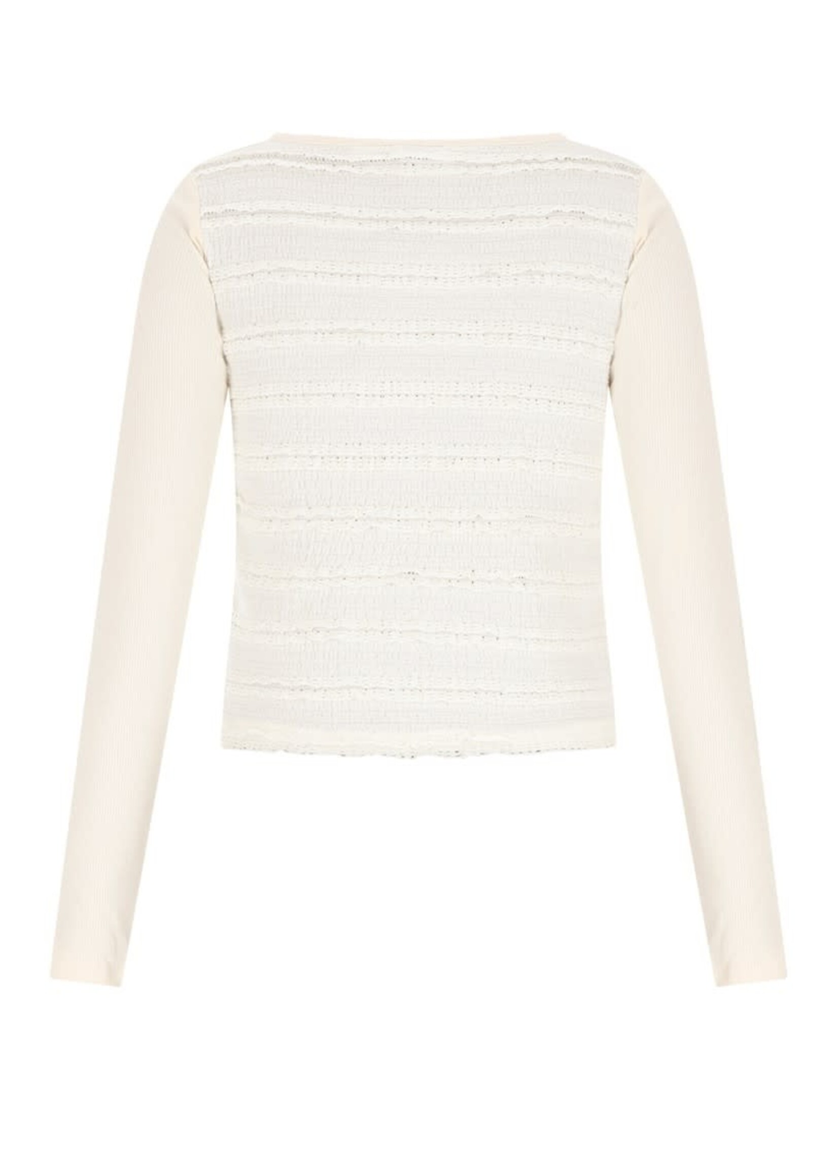 Nobell Nobell Kallet Jersey Top with contrast back Q512-3400 Pearled Ivory