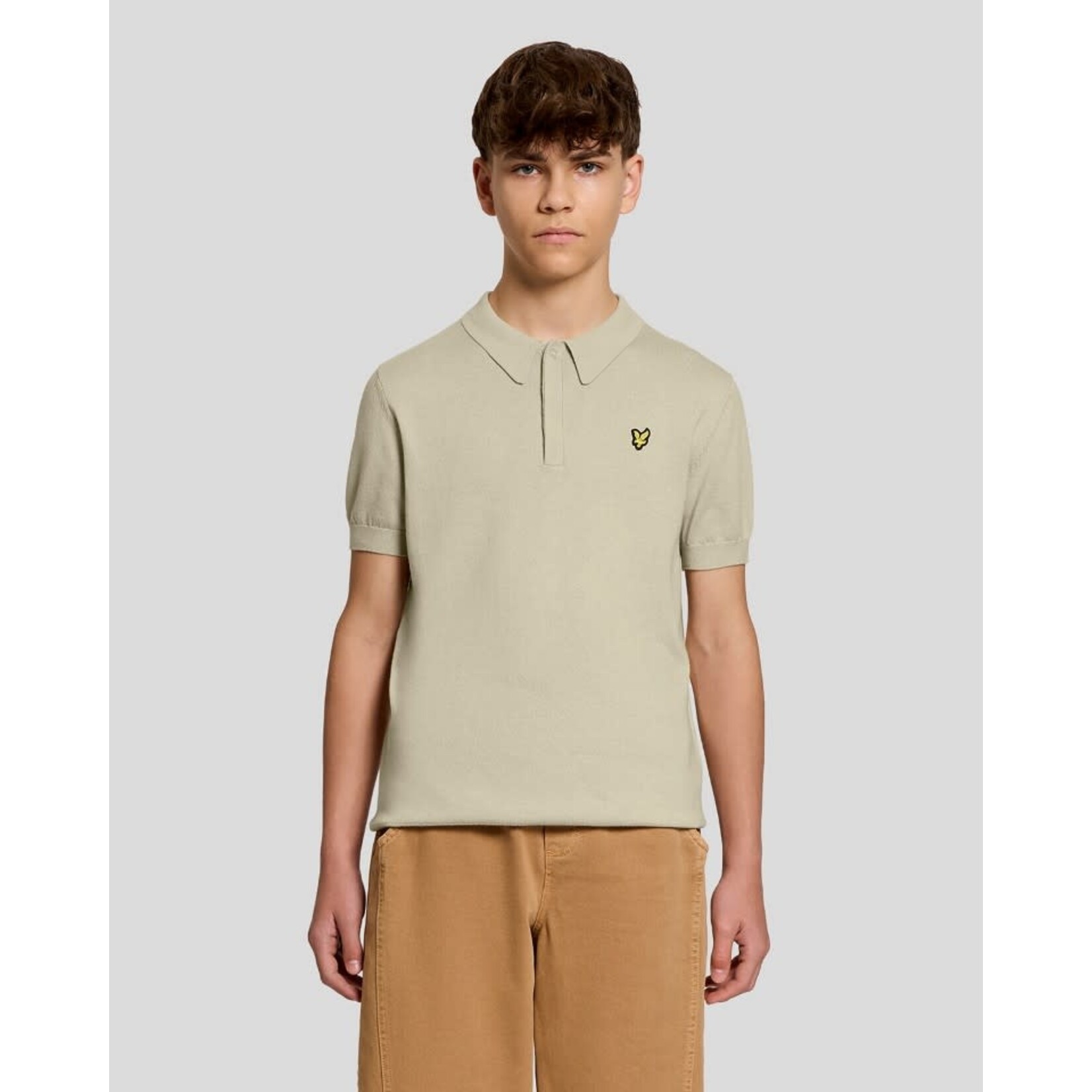 Lyle&Scott Lyle&Scott SS Knitted Polo Shirt Wheat - KNB2401V