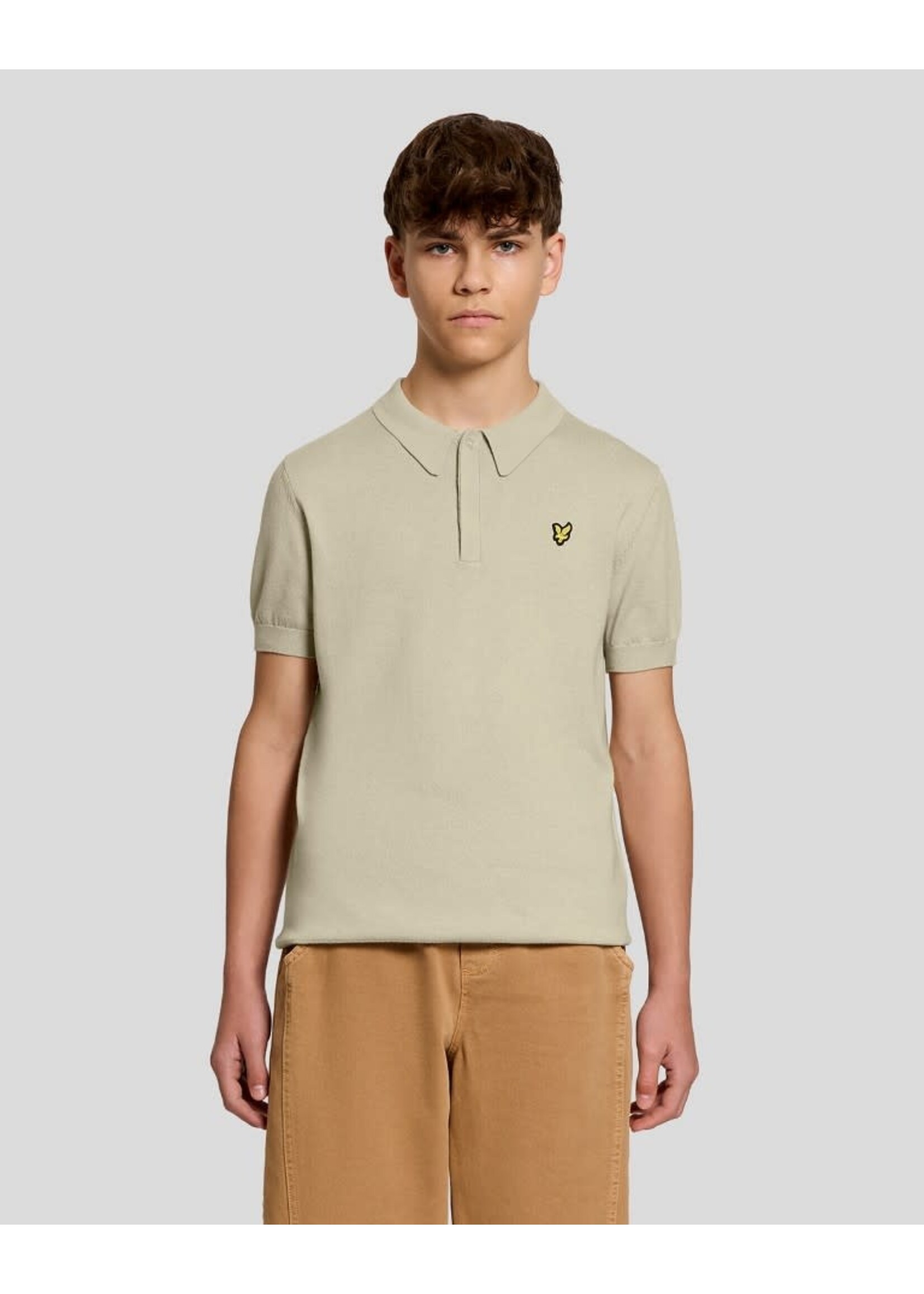 Lyle&Scott Lyle&Scott SS Knitted Polo Shirt Wheat - KNB2401V