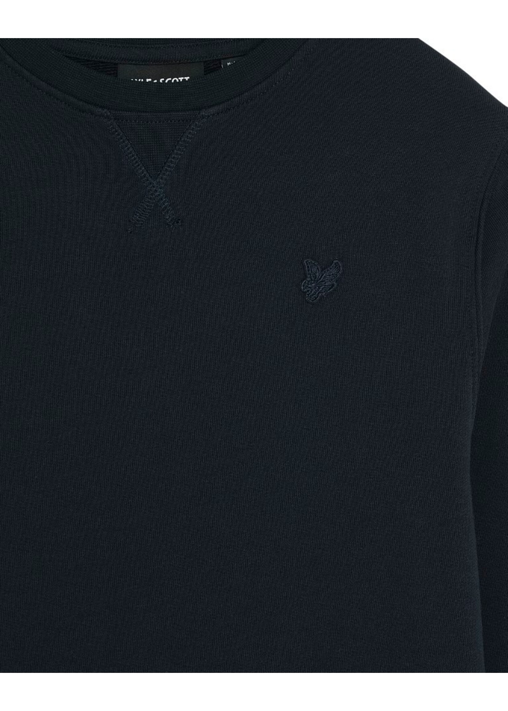 Lyle&Scott Lyle&Scott Tonal Crew Neck Sweatshirt Dark Navy - MLB2215V