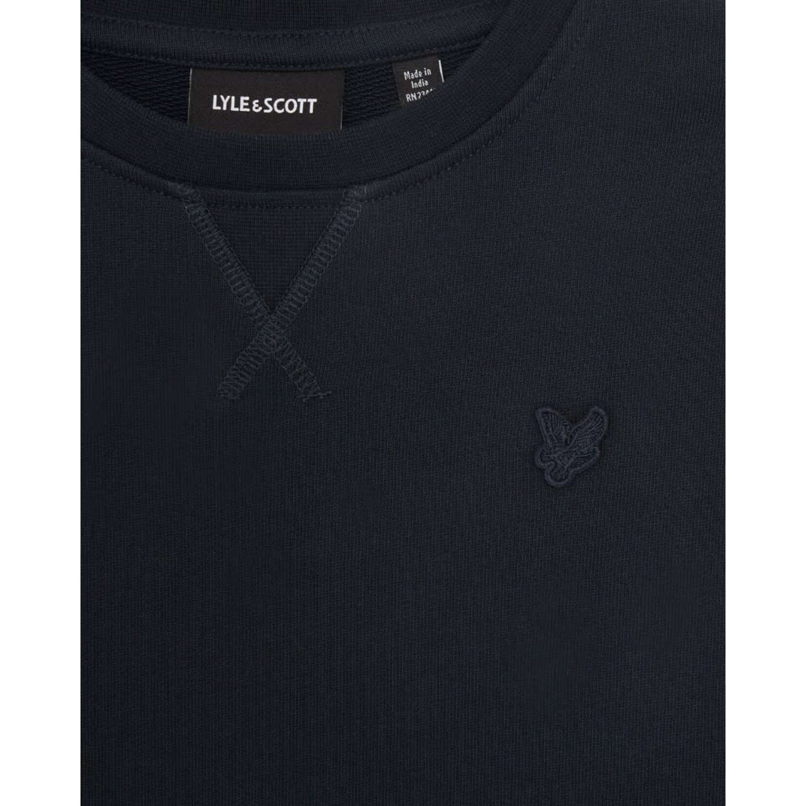 Lyle&Scott Lyle&Scott Tonal Crew Neck Sweatshirt Dark Navy - MLB2215V