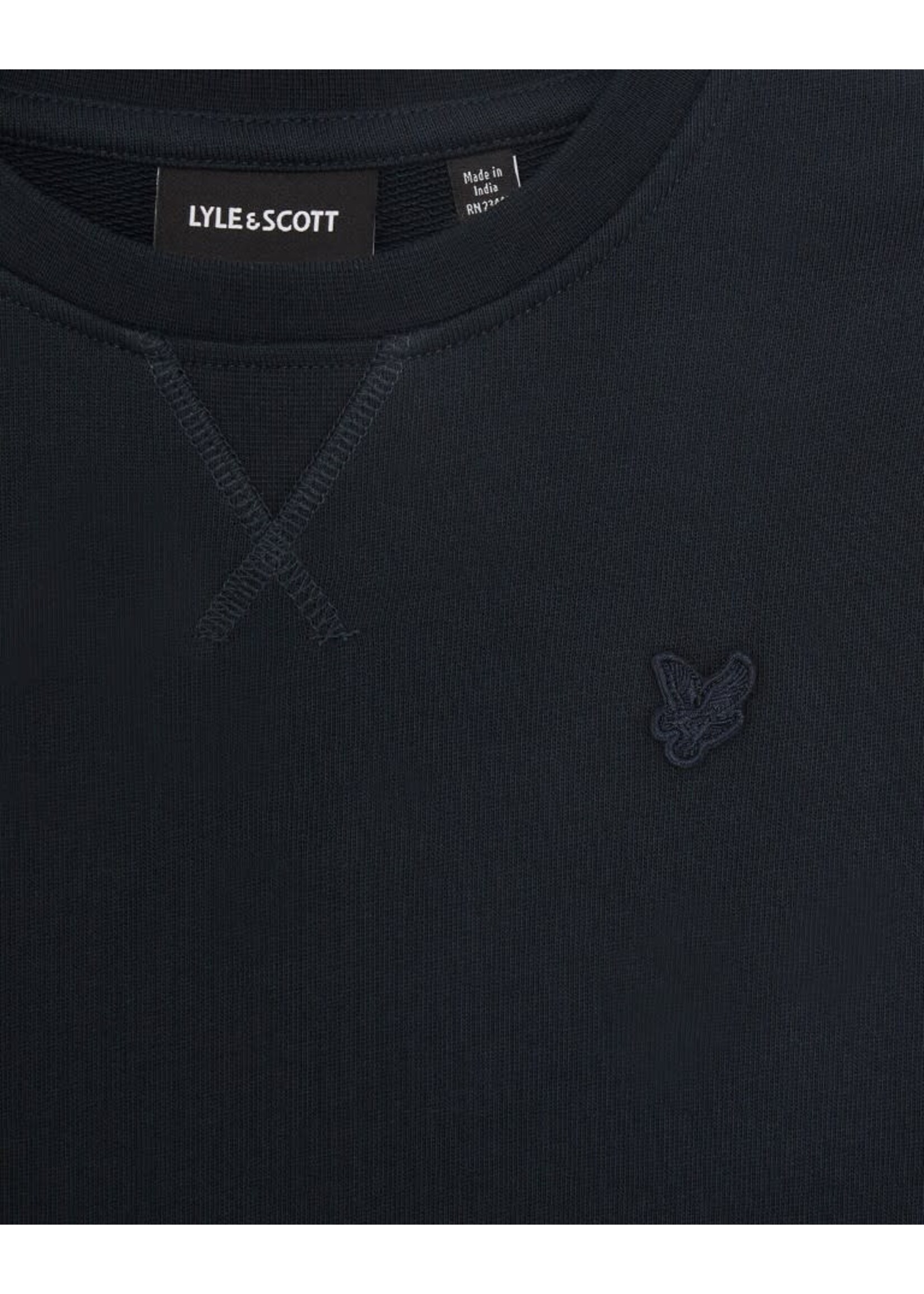 Lyle&Scott Lyle&Scott Tonal Crew Neck Sweatshirt Dark Navy - MLB2215V