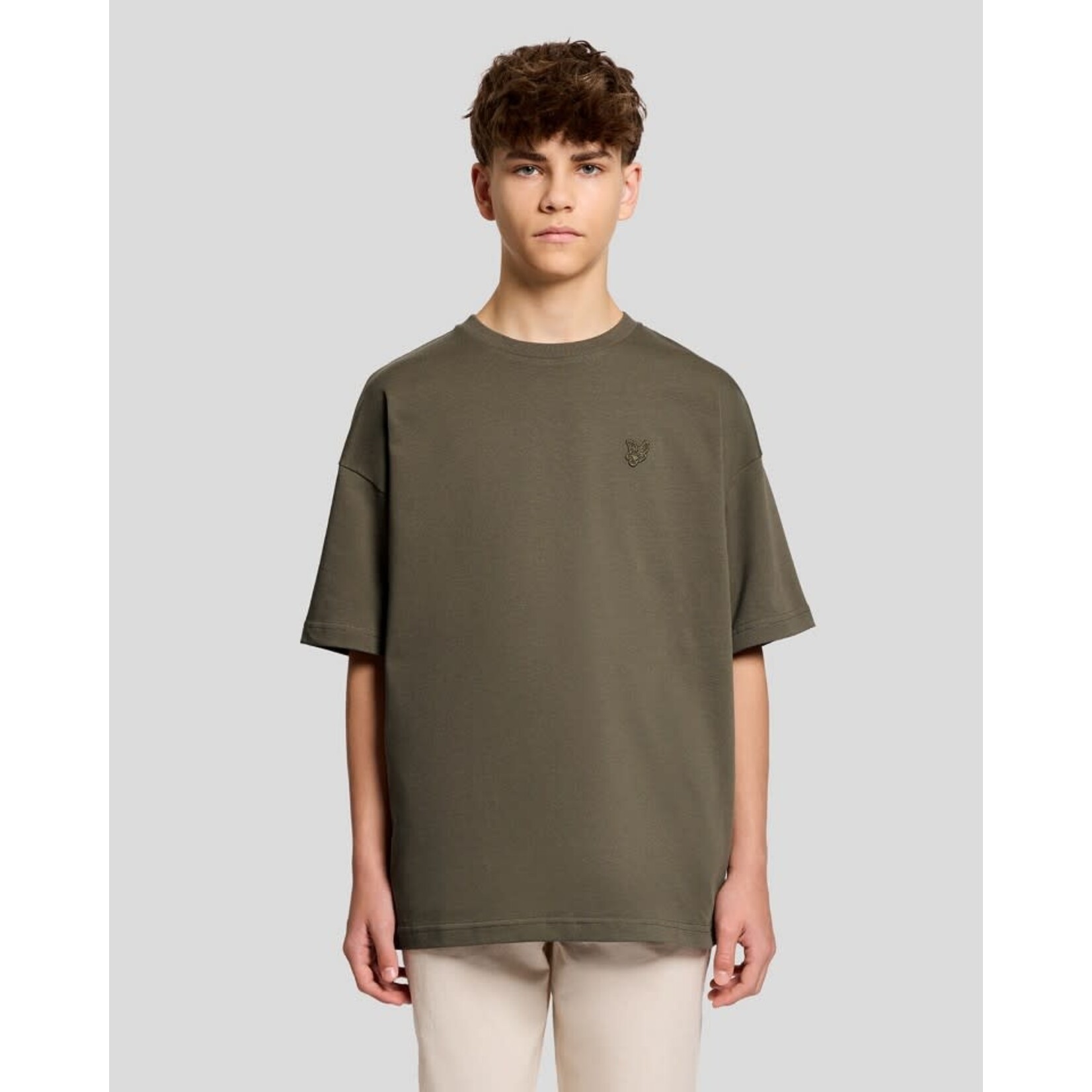 Lyle&Scott Lyle&Scott Heavy Weight Relaxed T-shirt Khaki Ash - TSB2305V