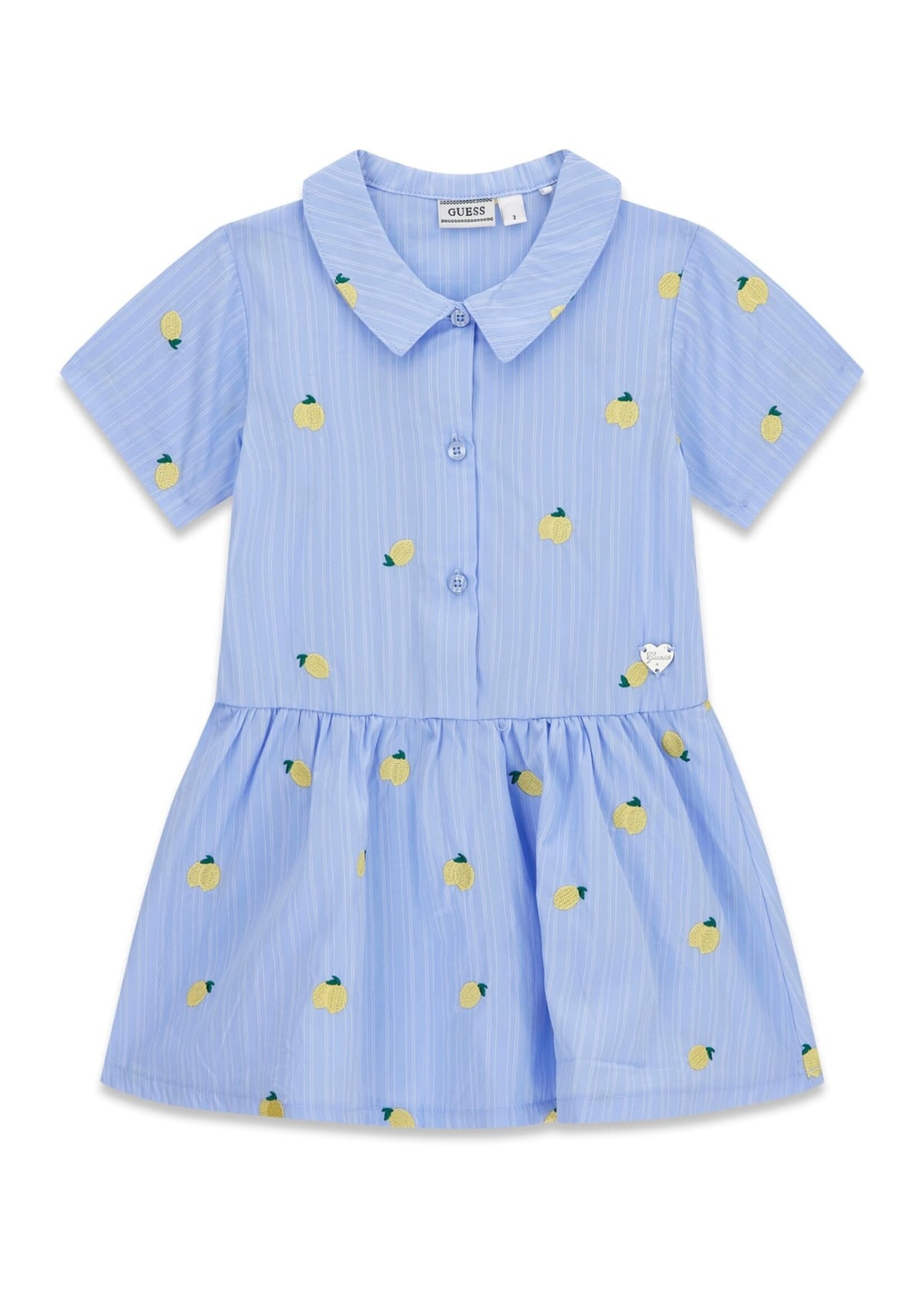 Guess Guess POPLIN SS DRESS LEMON PIE AND BLUE S - K6GK04_WEH20