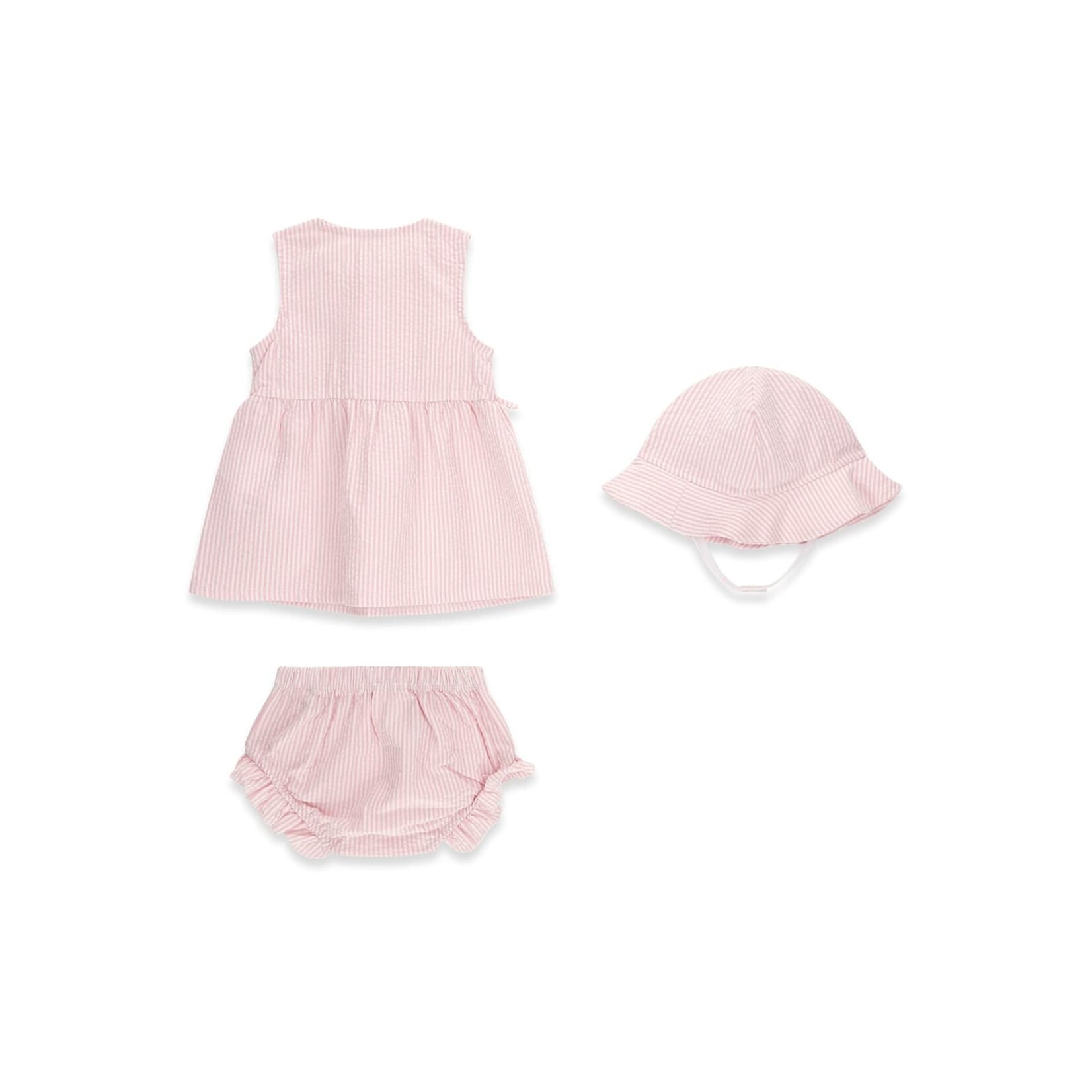 Guess Guess SET HAT+SL DRESS+PANTIES PINK AND WHITE STRIP - S6GG04_WO070