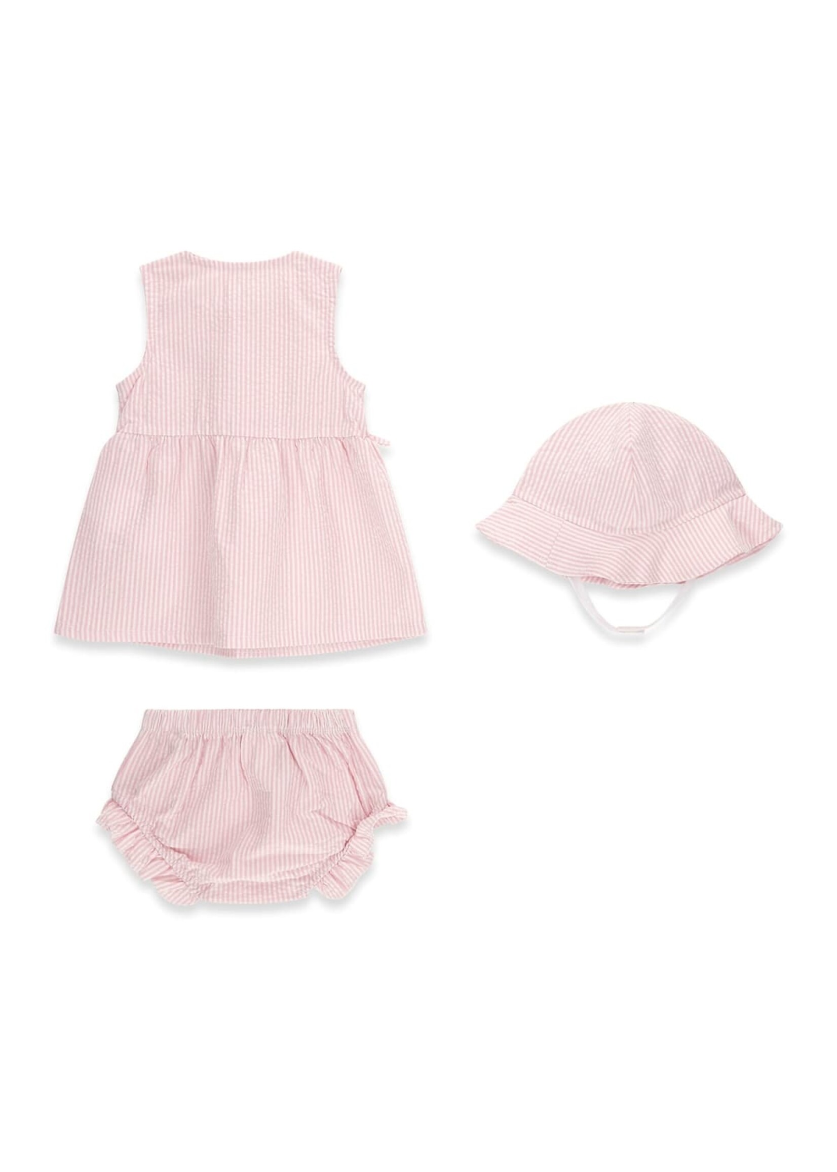 Guess Guess SET HAT+SL DRESS+PANTIES PINK AND WHITE STRIP - S6GG04_WO070