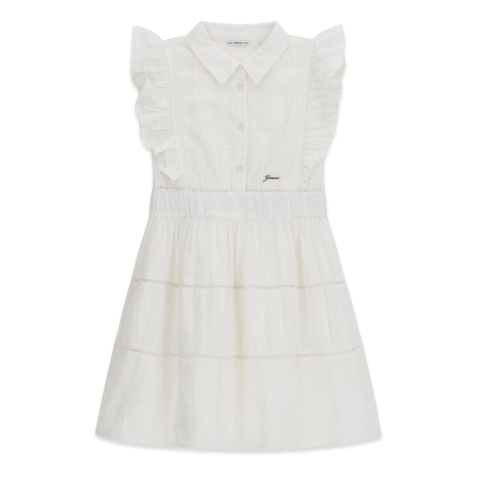Guess Guess LUREX JACQUARD MUSLIN SS DRESS Pure White - J6GK17_WN210