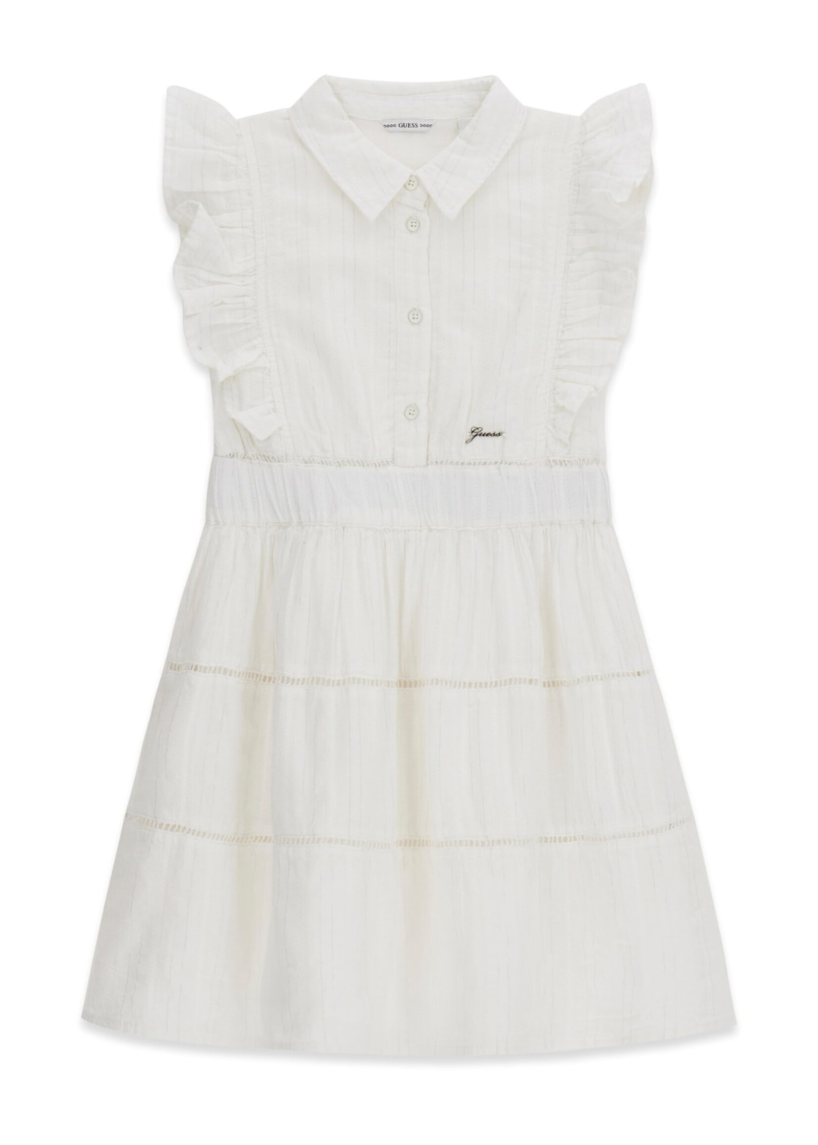 Guess Guess LUREX JACQUARD MUSLIN SS DRESS Pure White - J6GK17_WN210