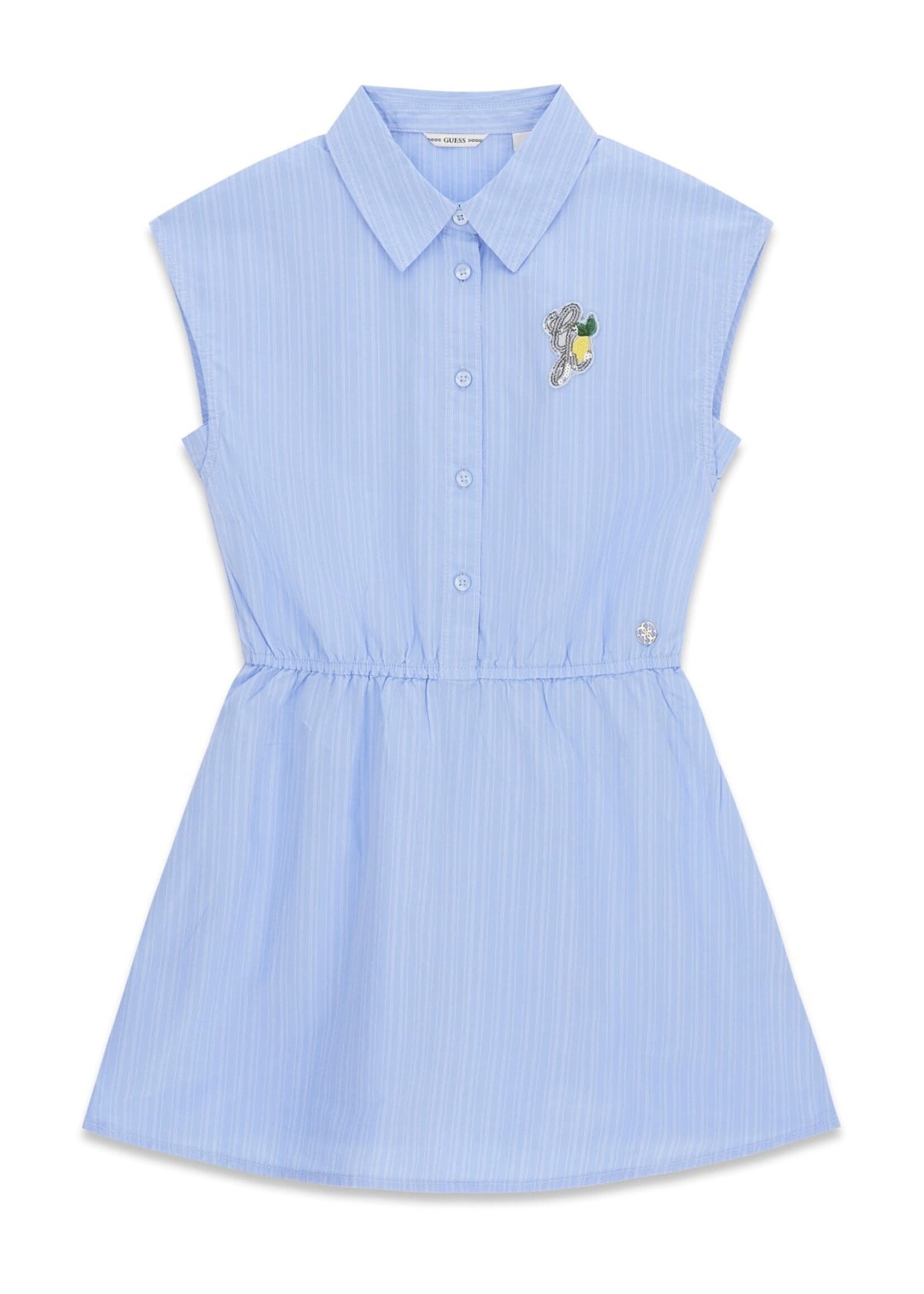 Guess Guess POPLIN DRESS LEMON PIE AND BLUE S - J6GK08_WEH20