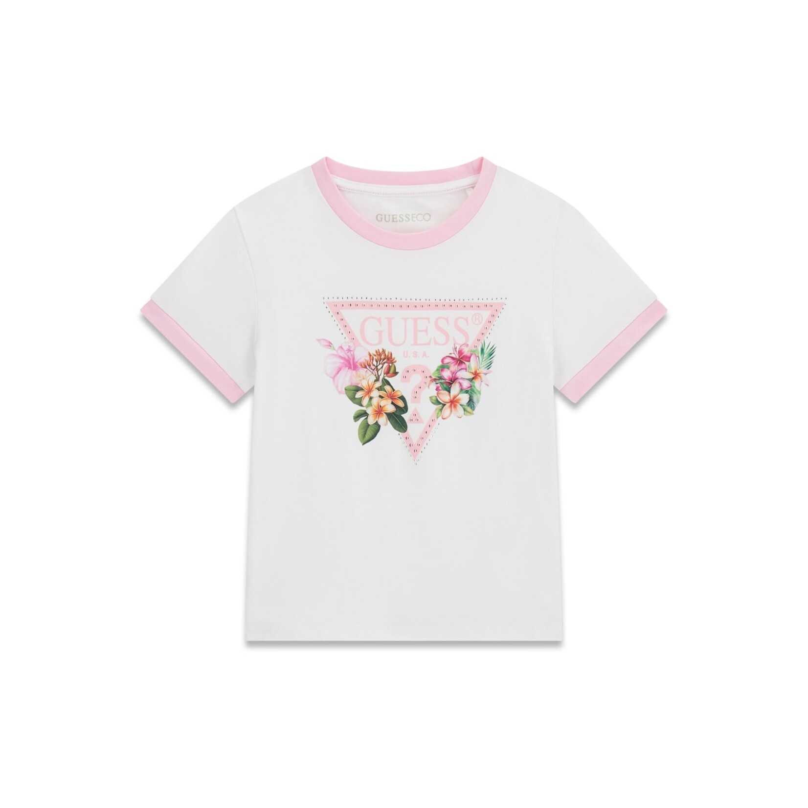 Guess Guess CROP SS T-SHIRT Pure White - J6GI23_K6YW4