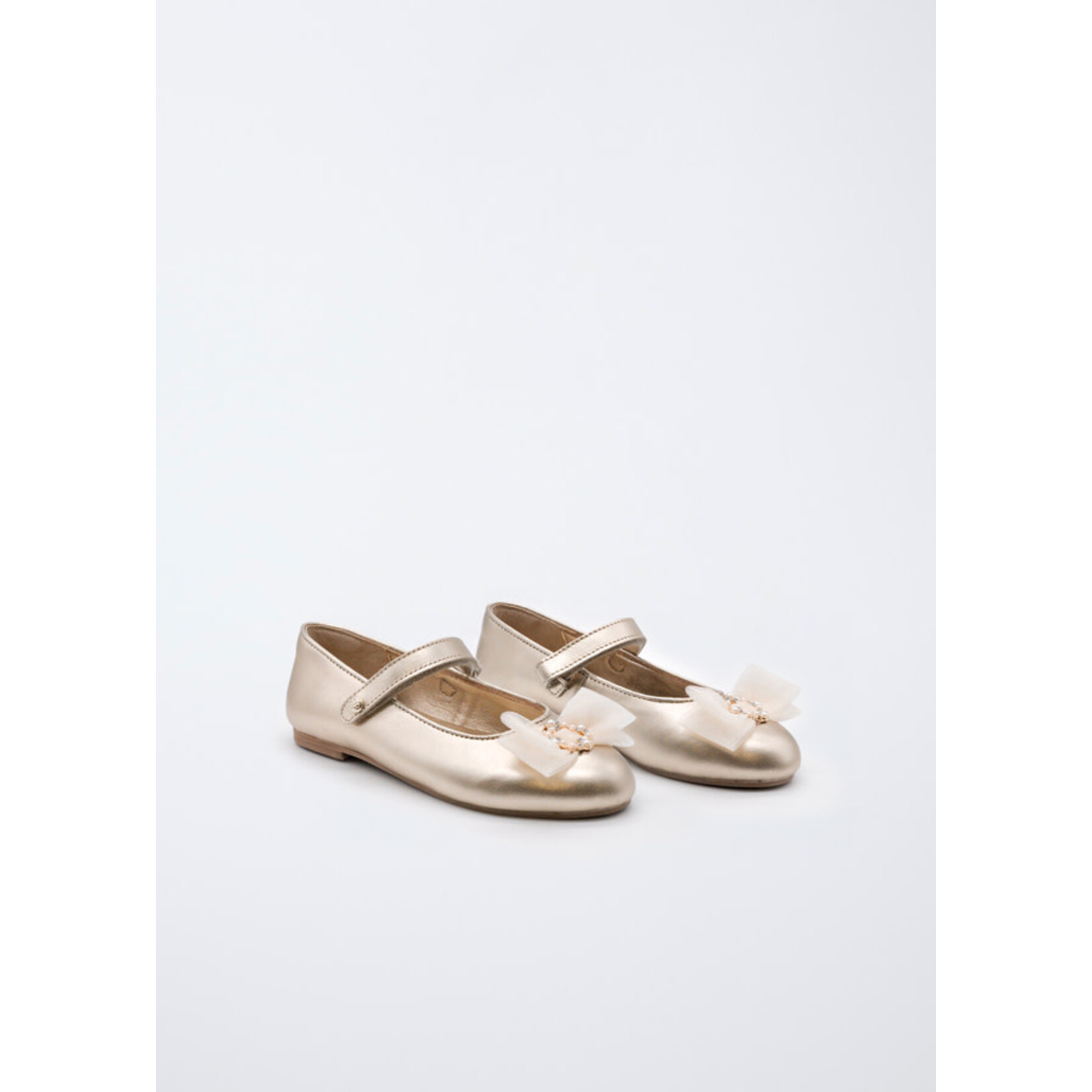 Abel & Lula Abel & Lula Mary janes w tulle bow Champagne - 26 05487B