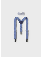 Mayoral Mayoral suspenders and bowtie set Capri blue - 26 10161