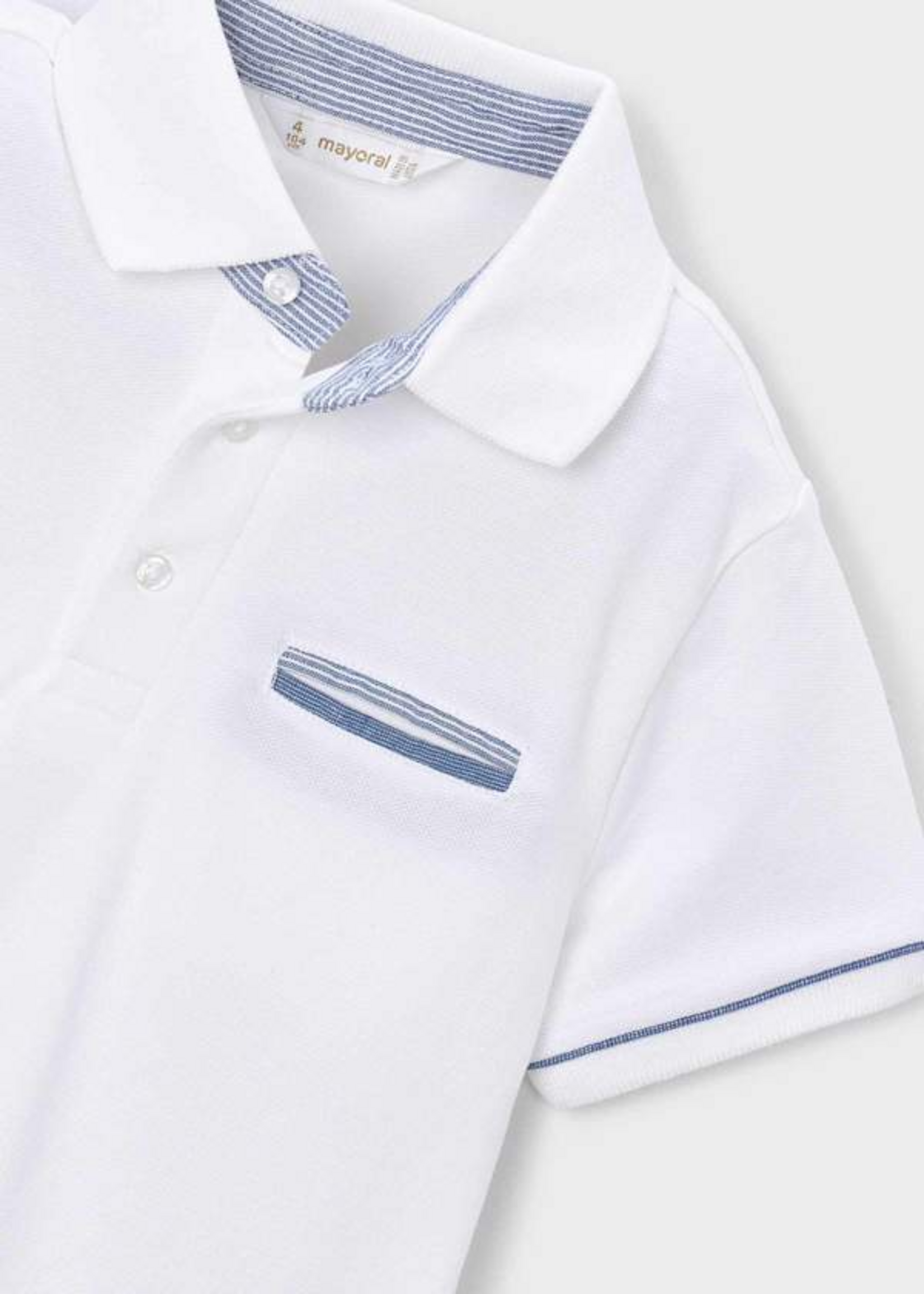 Mayoral Mayoral s/l polo suiting White - 26 03103