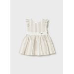 Mayoral Mayoral striped dress w/ sash Hazelnut - 26 01904