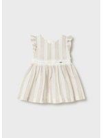 Mayoral Mayoral striped dress w/ sash Hazelnut - 26 01904