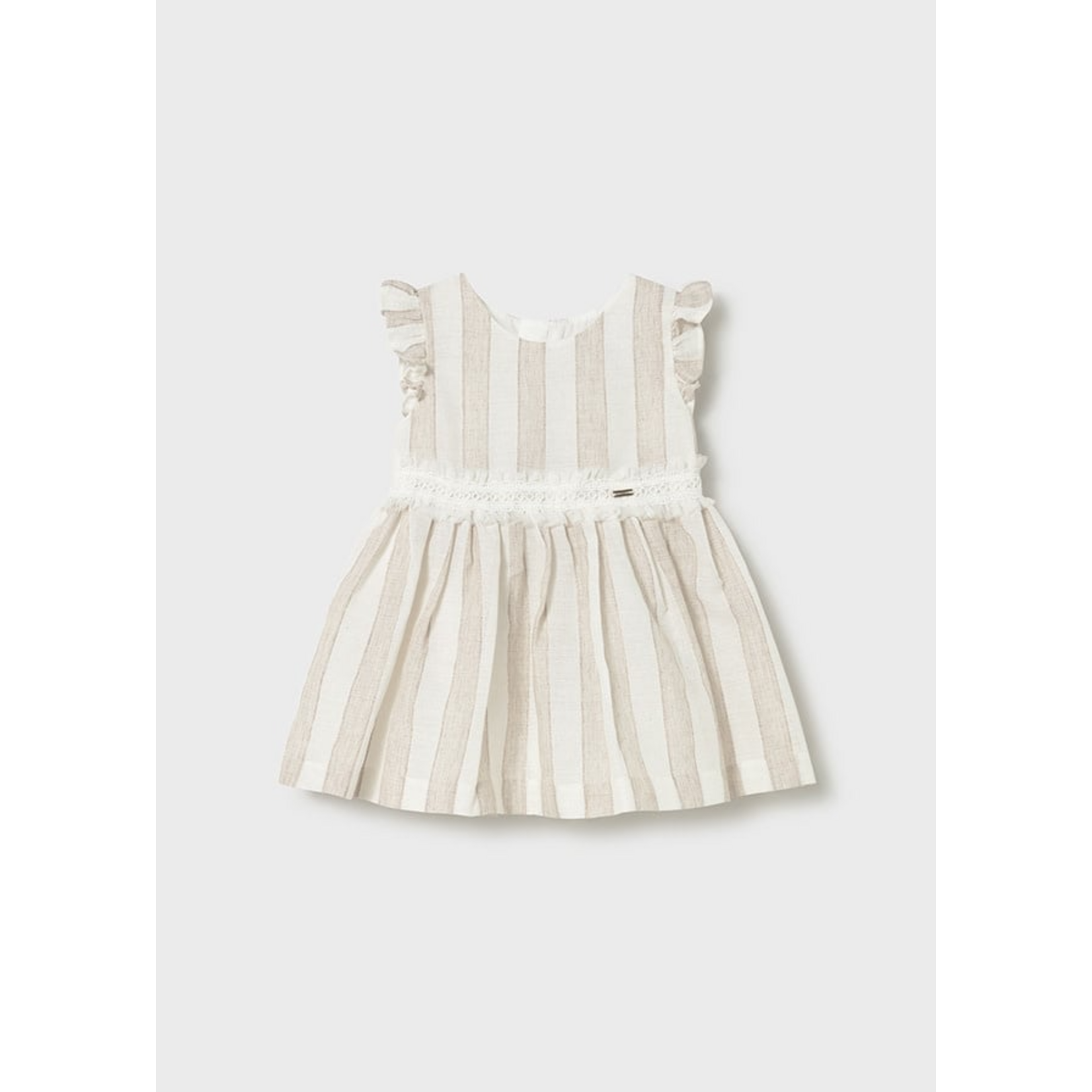 Mayoral Mayoral striped dress w/ sash Hazelnut - 26 01904