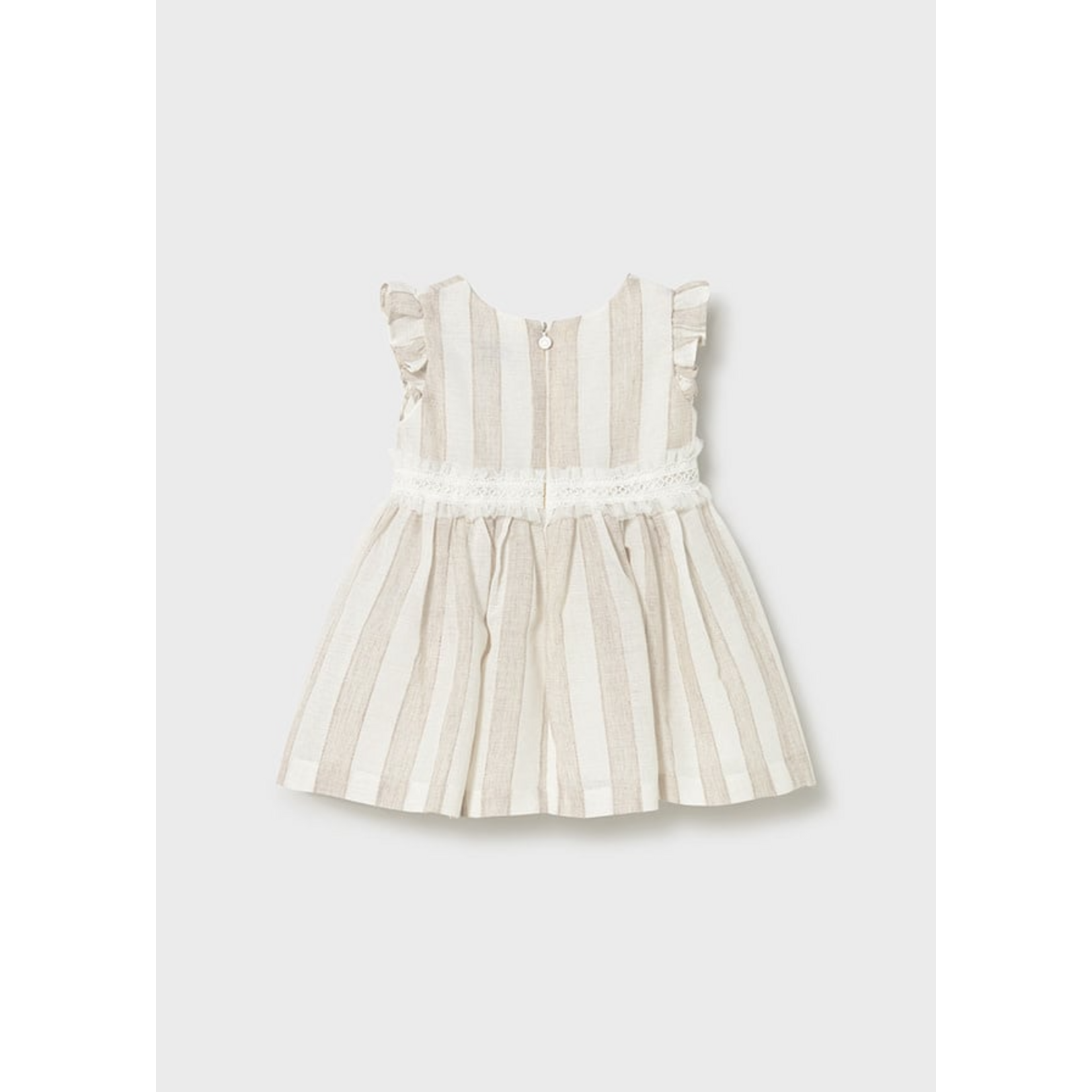 Mayoral Mayoral striped dress w/ sash Hazelnut - 26 01904