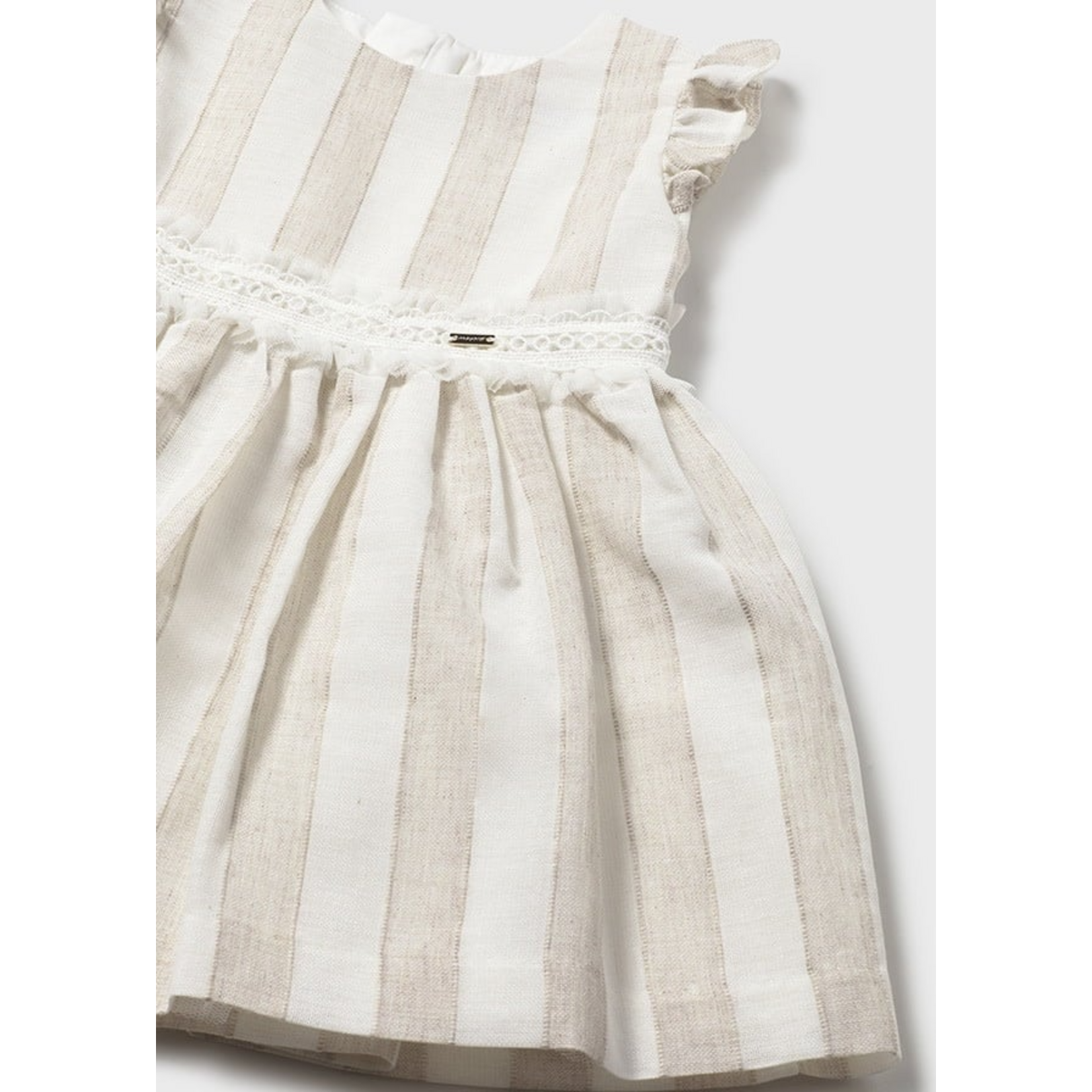 Mayoral Mayoral striped dress w/ sash Hazelnut - 26 01904