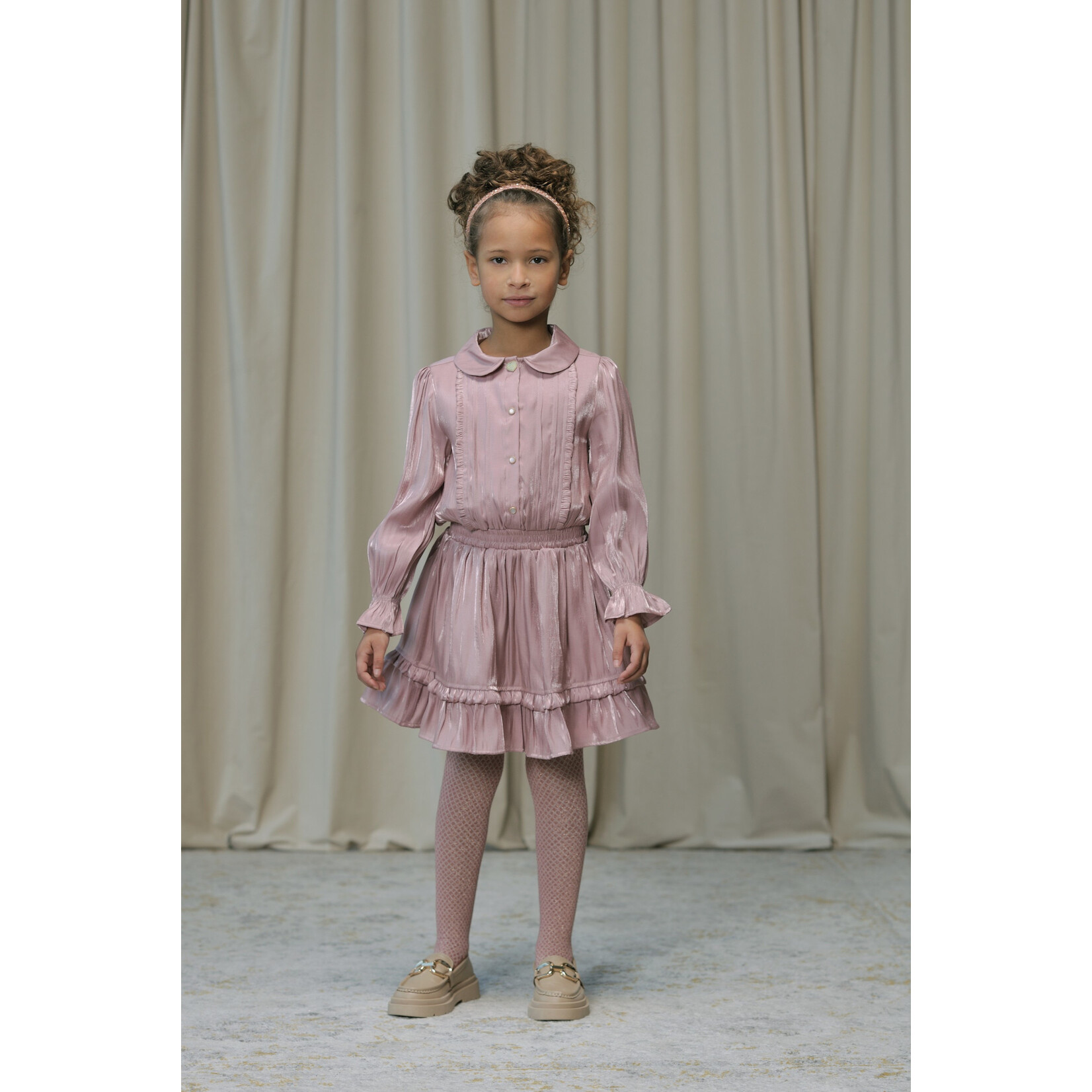 Le Chic Le Chic SWANTA silky ruffle dress C508-5810 Sweet Cerise