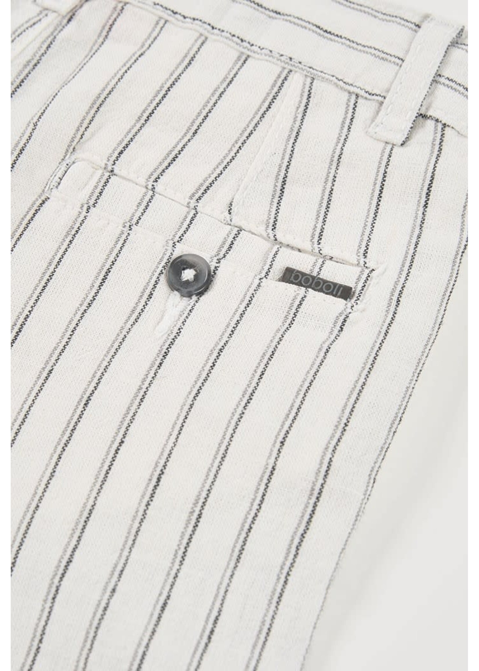Boboli Boboli Linen bermuda shorts for boy -BCI stripes 853028