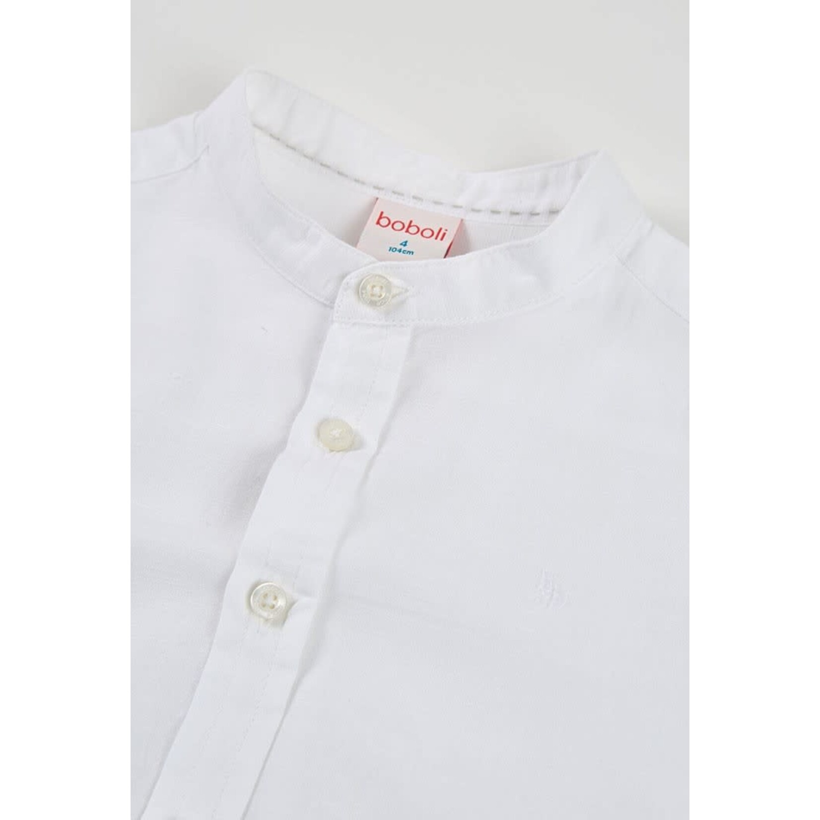 Boboli Boboli Linen shirt long sleeves for boy -BCI white 863030B