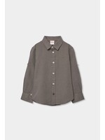 Boboli Boboli Linen shirt long sleeves for boy -BCI brown 873019B