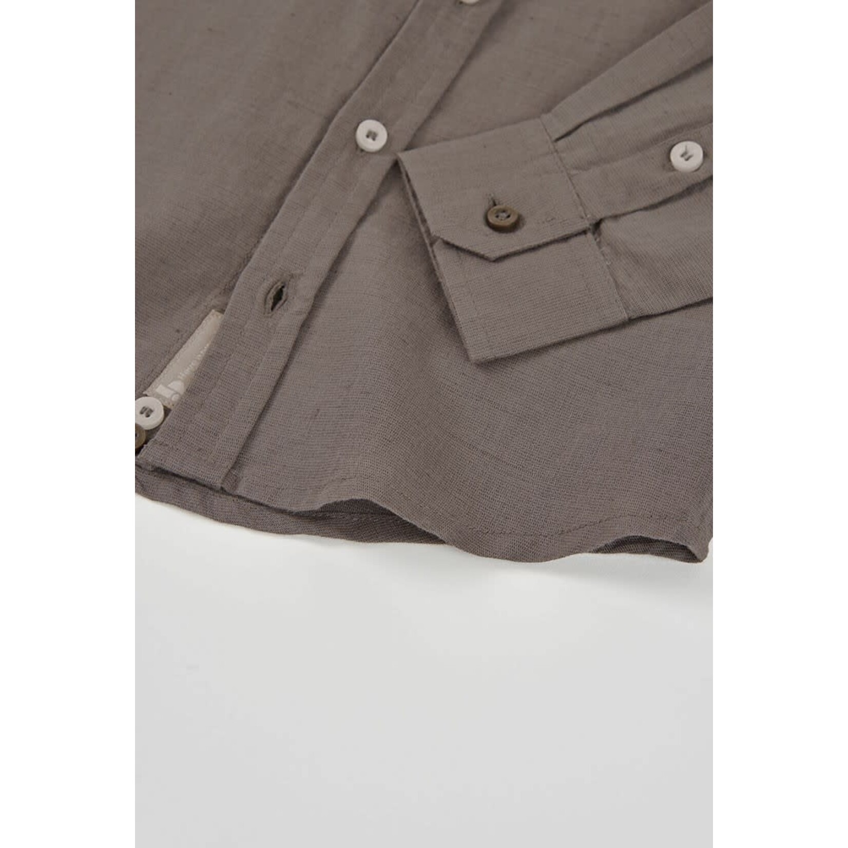 Boboli Boboli Linen shirt long sleeves for boy -BCI brown 873019B