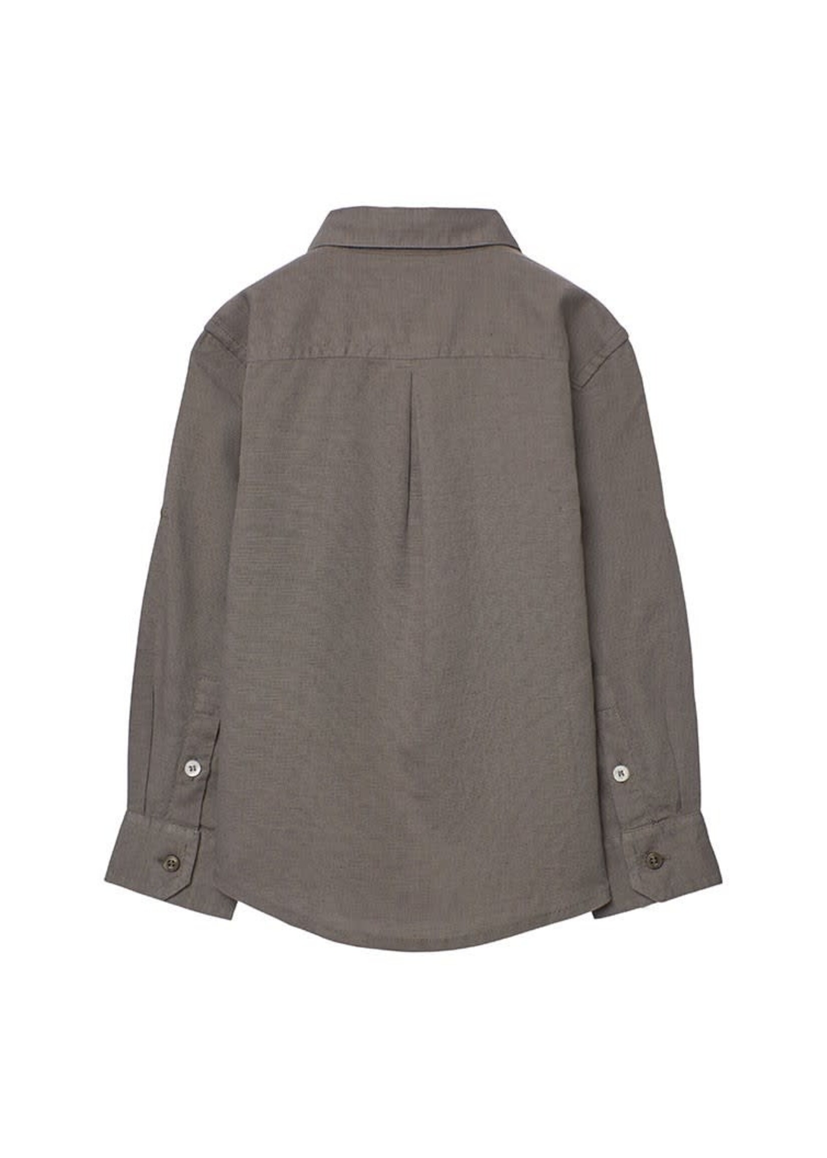 Boboli Boboli Linen shirt long sleeves for boy -BCI brown 873019