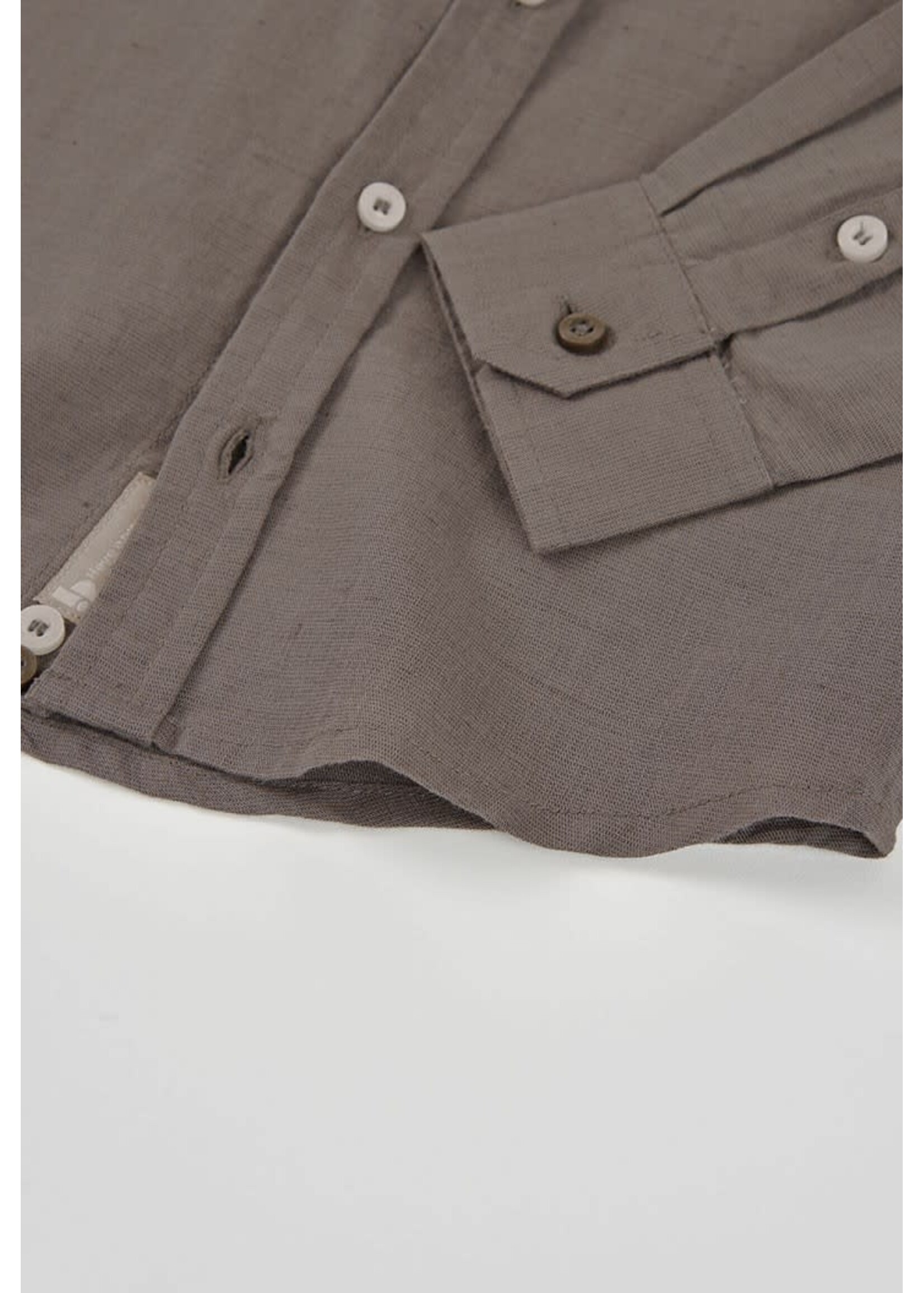 Boboli Boboli Linen shirt long sleeves for boy -BCI brown 873019