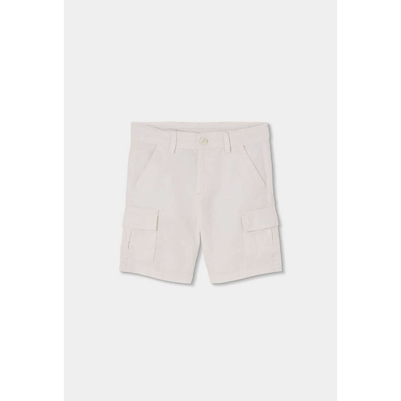 Boboli Boboli Linen bermuda shorts for boy -BCI white 813068B