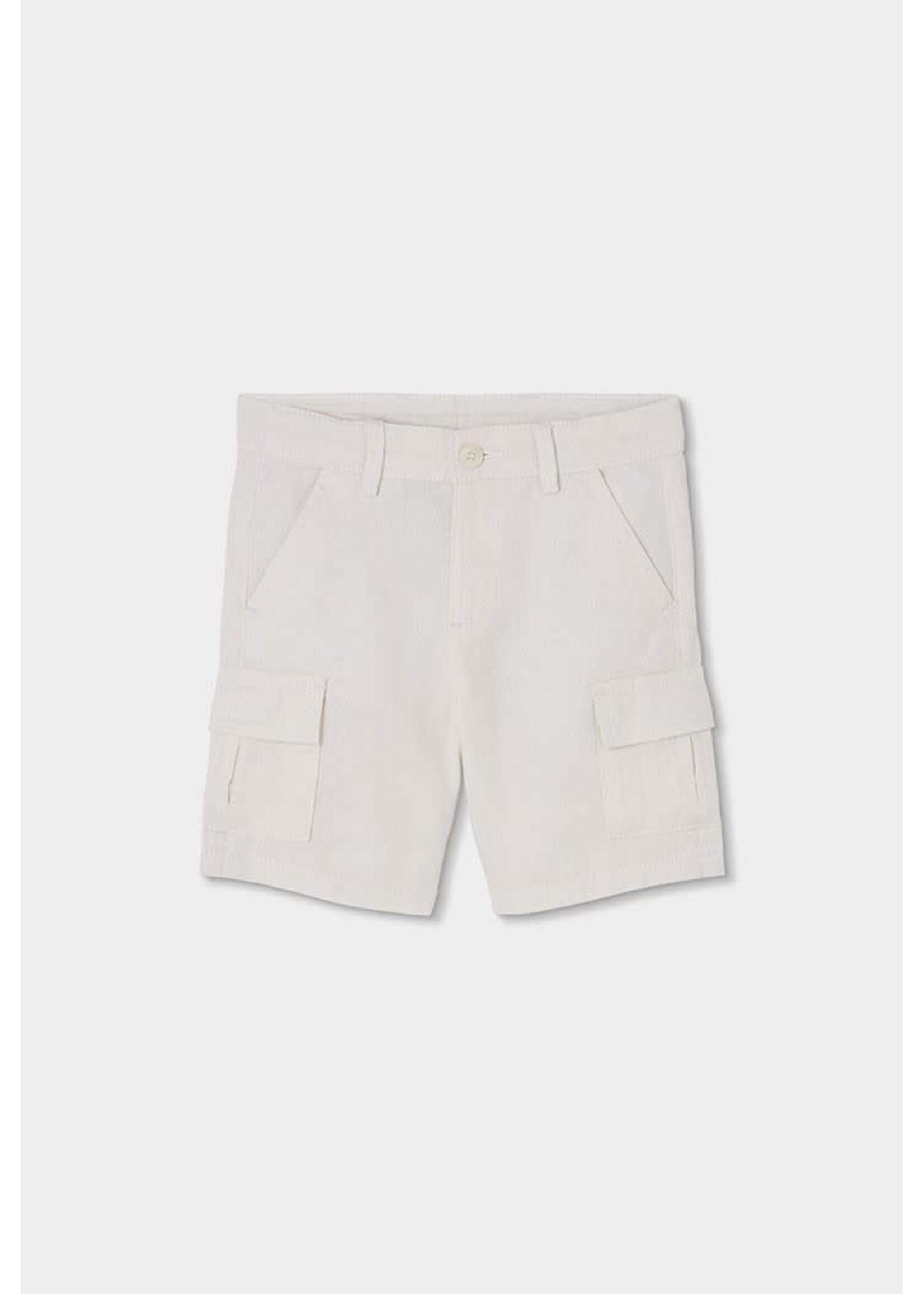 Boboli Boboli Linen bermuda shorts for boy -BCI white 813068