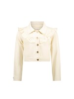 Le Chic Le Chic ALYSUM ruffle denim jacket C411-5180 Pearled Ivory