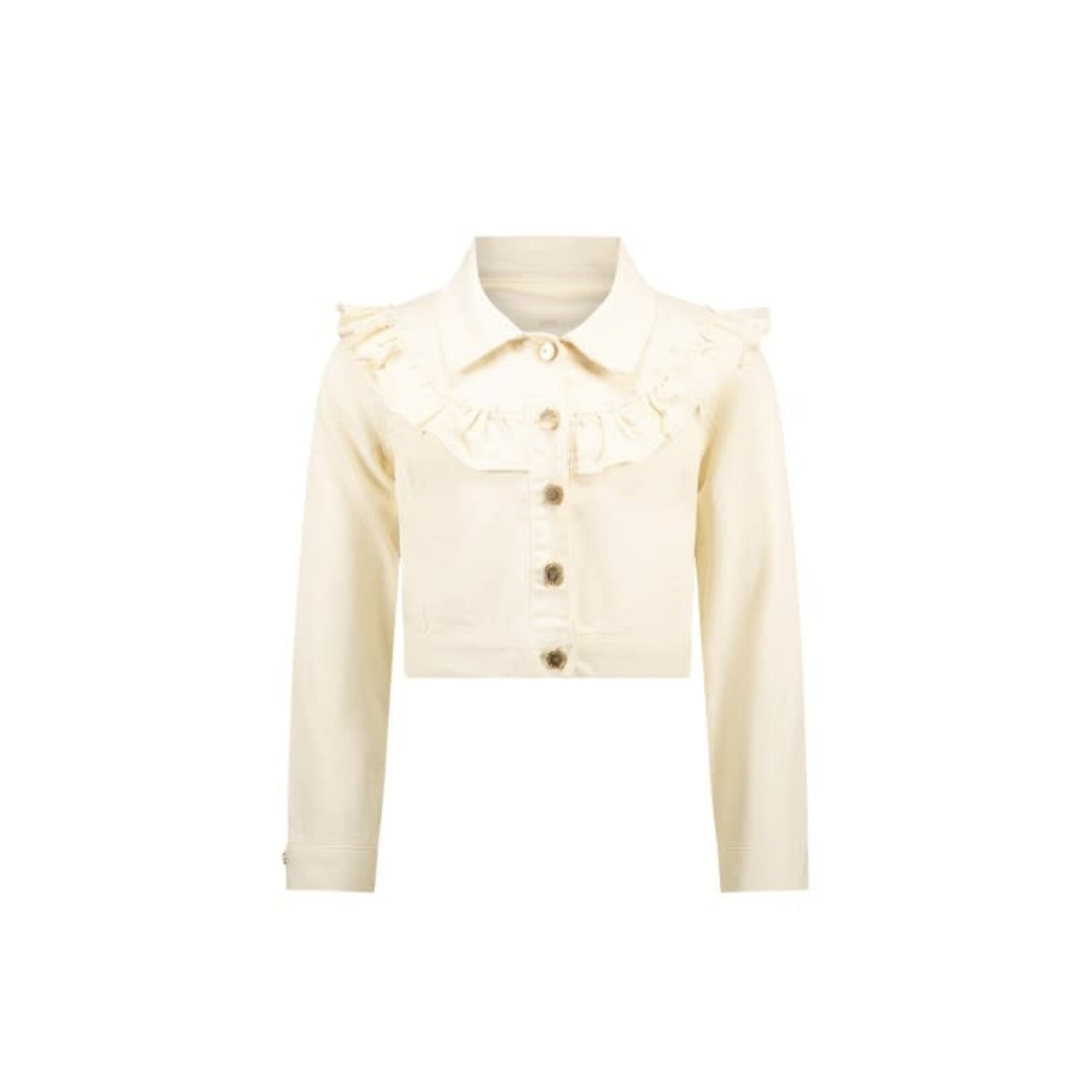 Le Chic Le Chic ALYSUM ruffle denim jacket C411-5180 Pearled Ivory