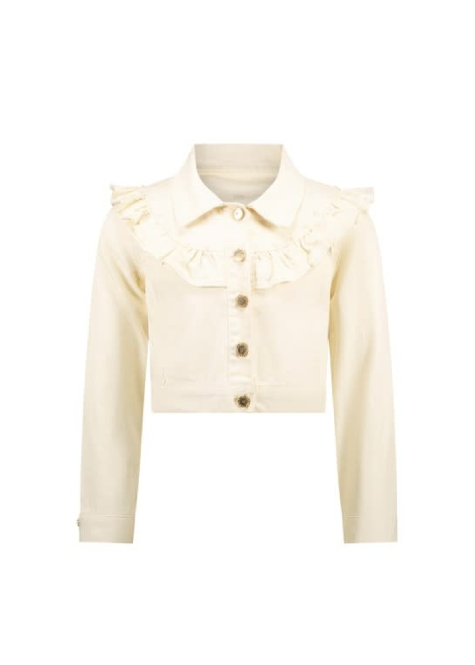 Le Chic Le Chic ALYSUM ruffle denim jacket C411-5180 Pearled Ivory