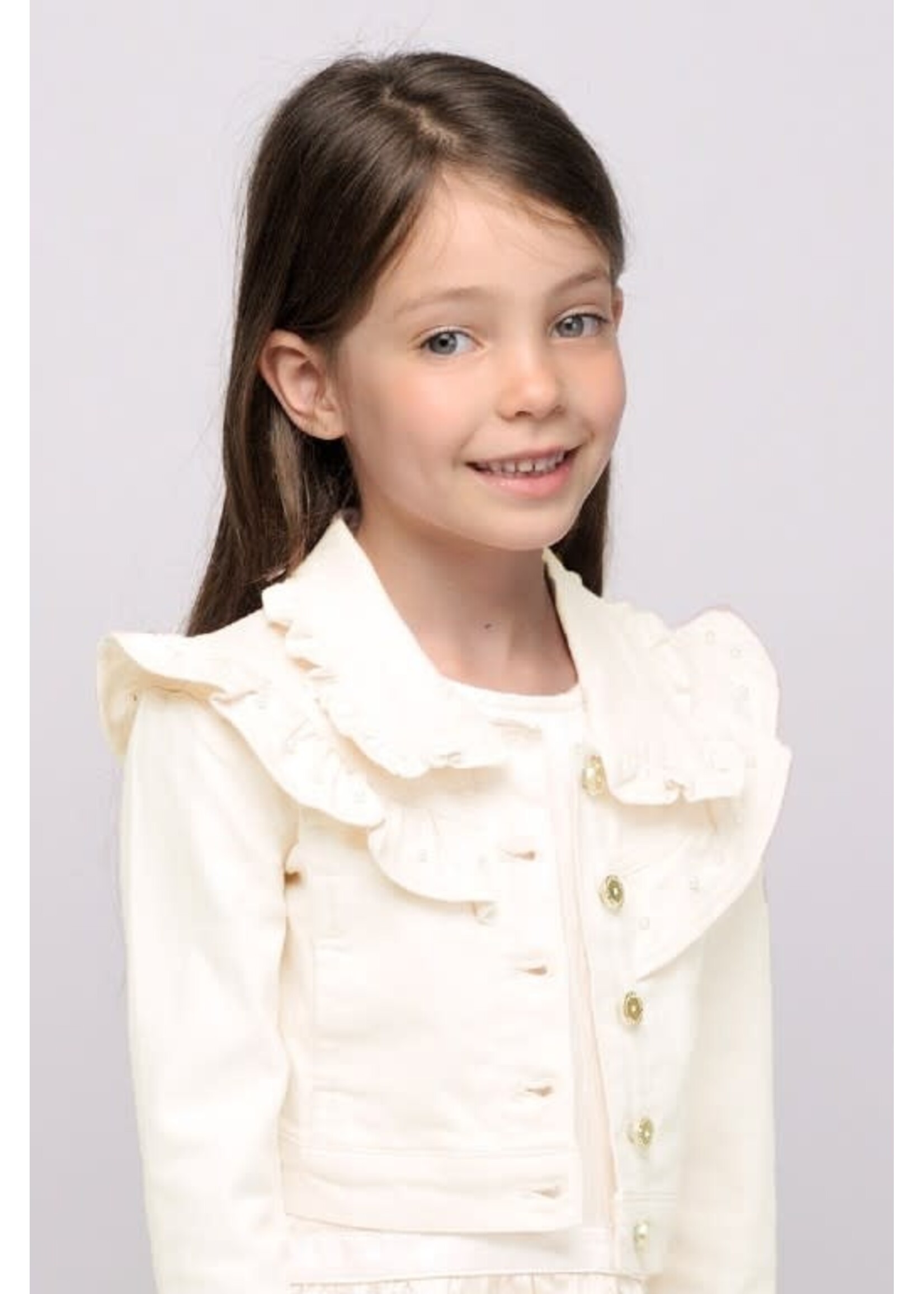 Le Chic Le Chic ALYSUM ruffle denim jacket C411-5180 Pearled Ivory