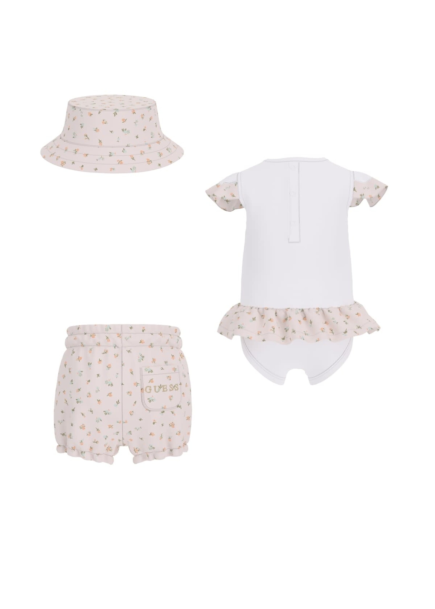 Guess Guess SET BUCKET+SS BODY+SHORTS Pure White - S5GG07_K6YW4